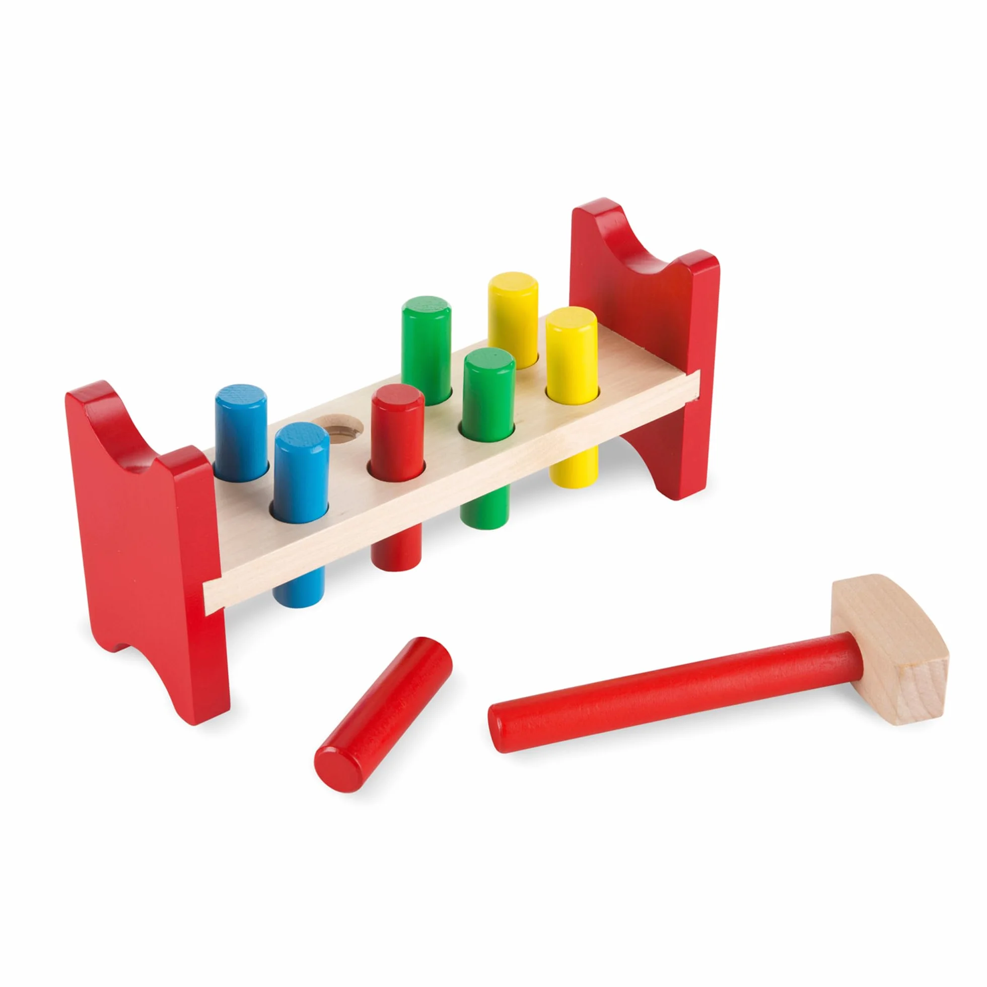 Melissa & Doug Deluxe drewniana zabawka Pound-A-Peg z młotem - certyfikat FSC
