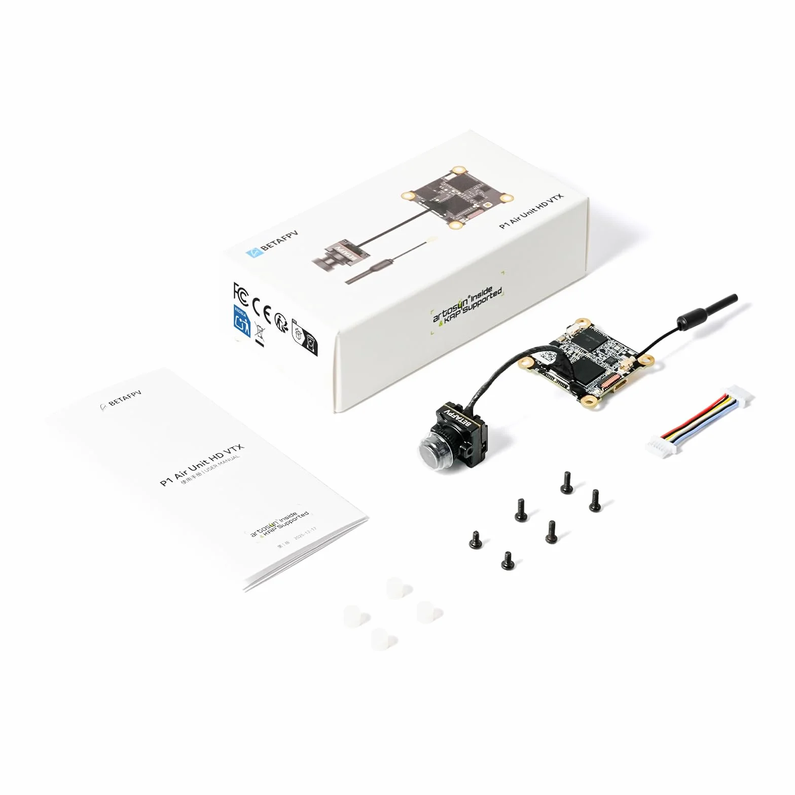 BETAFPV P1 Jednostka HD VTX z 1080P/60FPS, opóźnienie 60ms, maksymalny zasięg 5KM, 1/2.9'' sensor CMOS, 170° UoP, ultralekkie, wsparcie Plug-Play z FC/USB dla DIY 1S HD Cine Whoop jak Meteor75 Pro