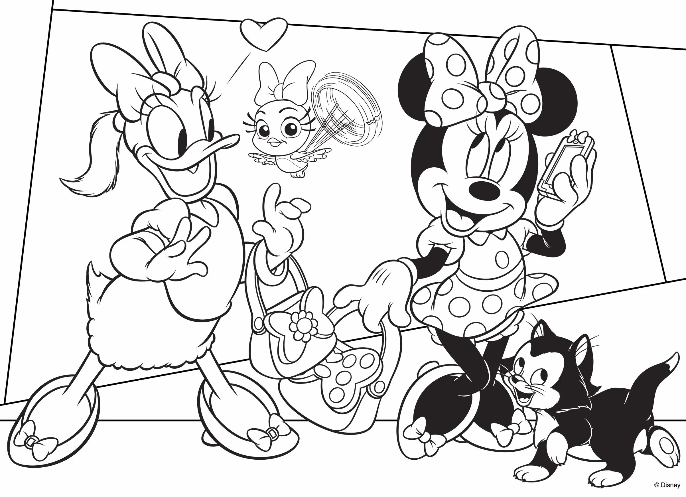 Lisciani Puzzle Maxi Floor para niños de 35 piezas 2 en 1, Doble Cara con reverso para colorear - Disney Minnie 74136