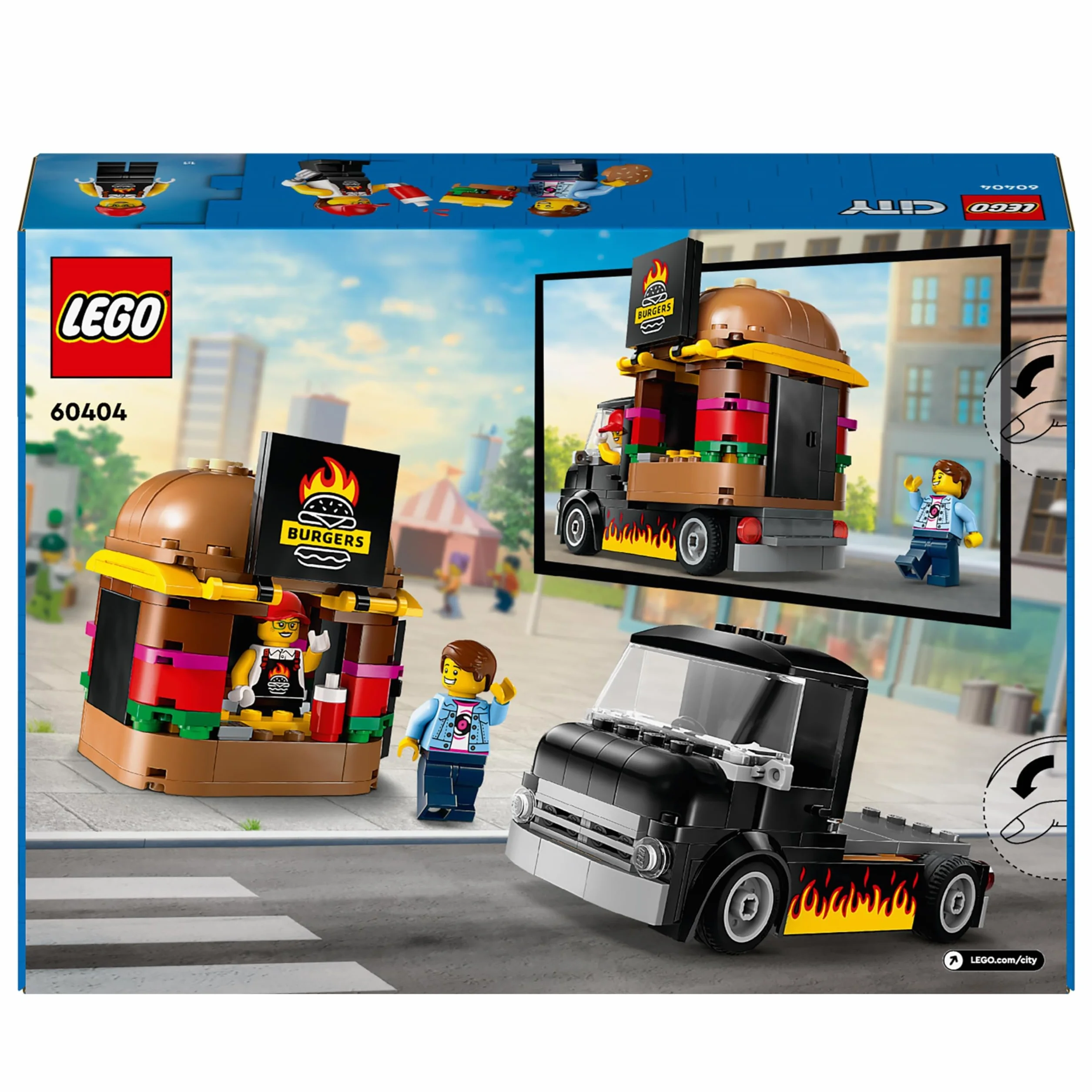 LEGO City Ciężarówka z burgerami 60404 Zestaw do Zbudowania dla 5 lat