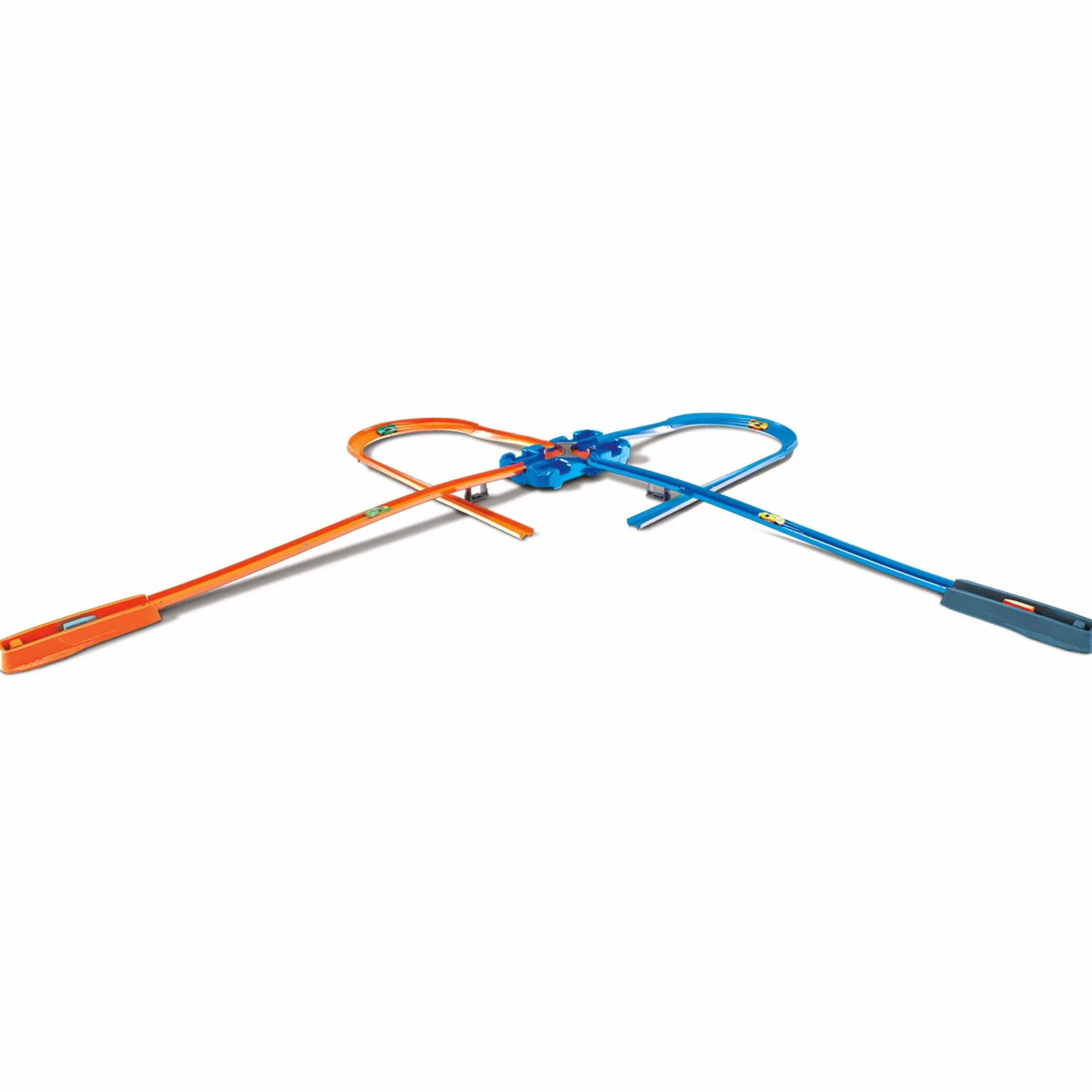 Hot Wheels Deluxe Stunt Box Track Builder Zestaw do Zabawy, Niebieski/Pomarańczowy, Od 6 lat