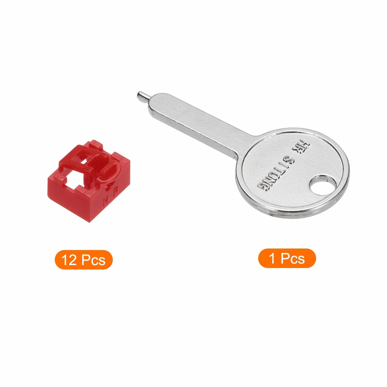 QUARKZMAN 12 sztuk blokada drzwi RJ45 / pyłoszczelna blokada PC z kodowanym kluczem, czerwony