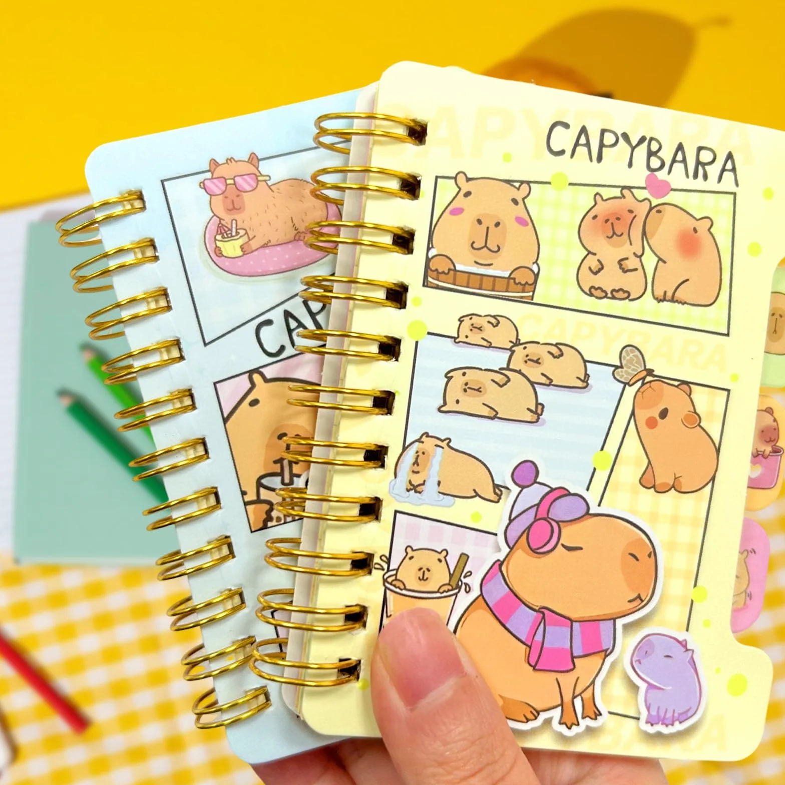 Capibara Notatnik Spiralny Zeszyt Studencki 4 Szt dla Dzieci