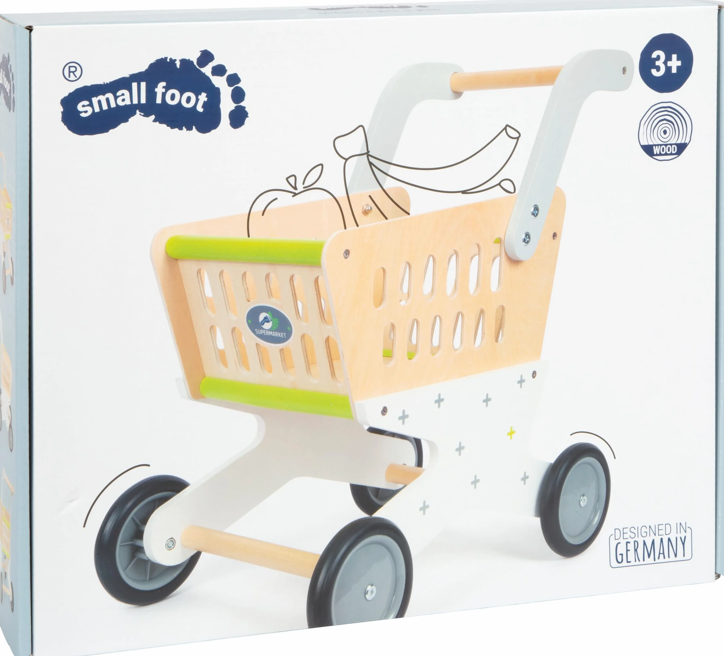 small foot Wózek na zakupy "Trend" z drewna, akcesoria do sklepu handlowego i odgrywania ról, od 3 lat, 11161