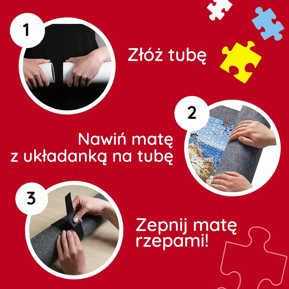 Trefl - Mata do Układania Puzzli, 500-6000 Elementów – Do Przenoszenia i Przechowywania Puzzli, z Mocnymi Rzepami, Duży Rozmiar, Do Układanek o Rozmiarze do 136x96 cm