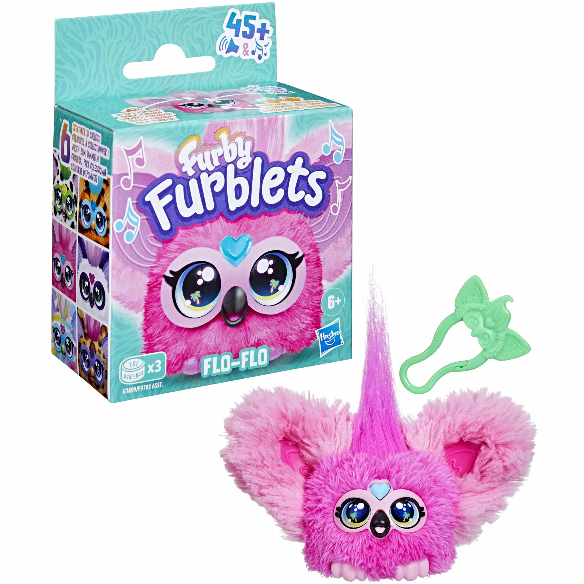 Furby Furblets Flo-Flo, miniaturowy, pluszowy, zabawkowy flaming