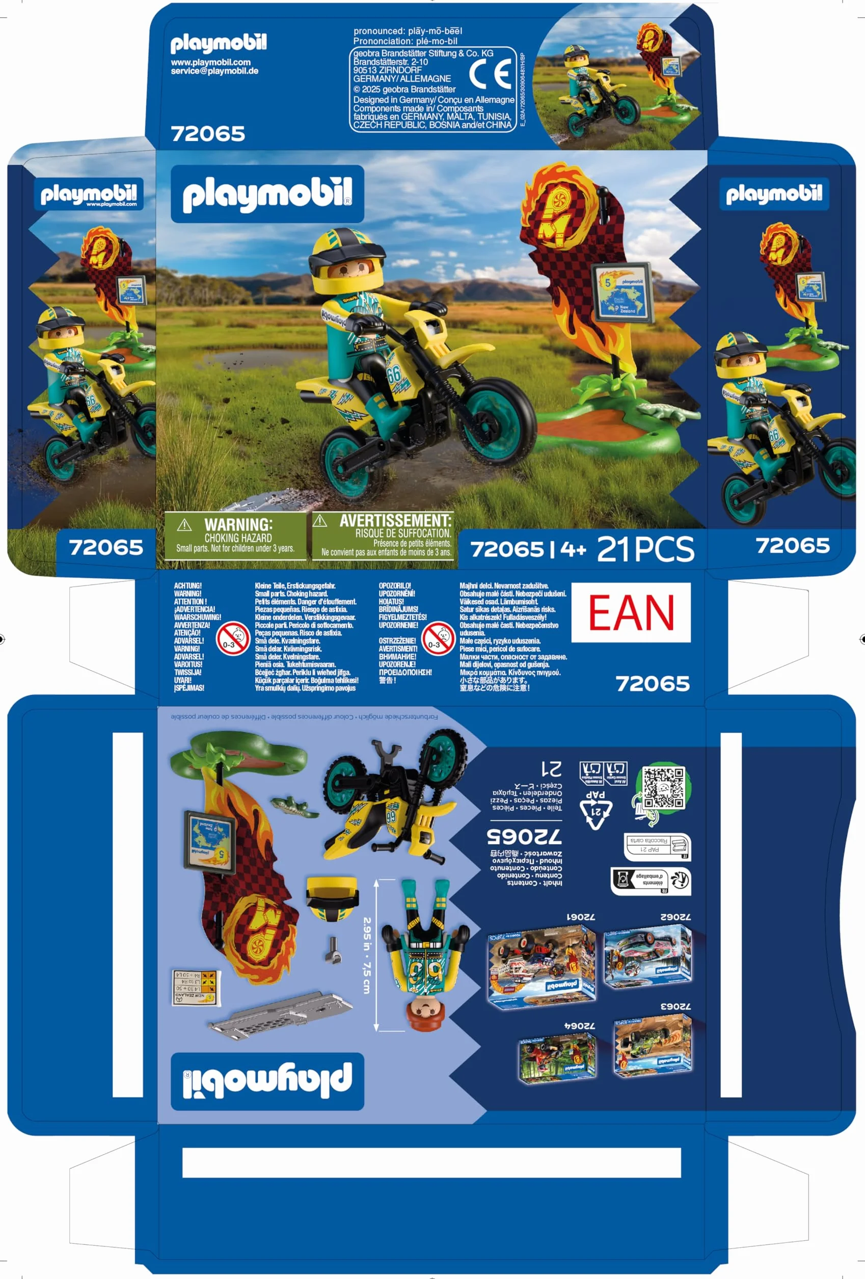 PLAYMOBIL Cars Terenowy motocykl motocrossowy z rampą do skoków 72065