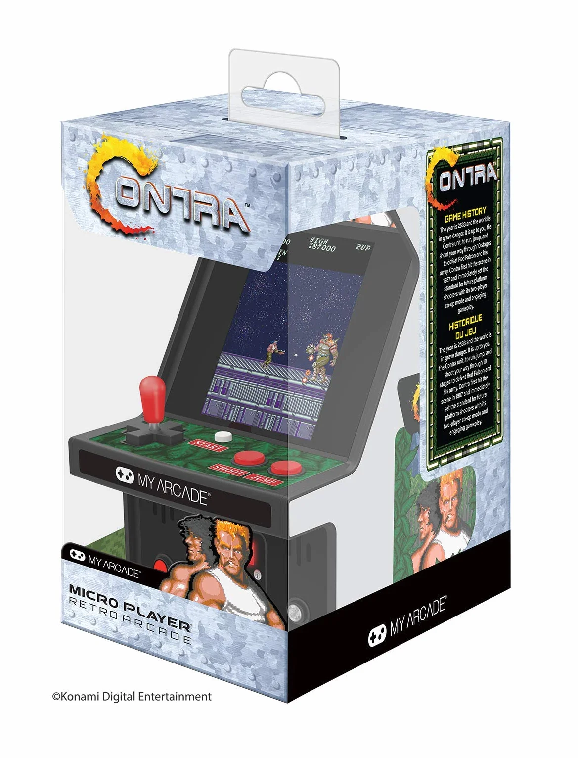 MY ARCADE Wstępnie załadowana gra elektroniczna Contra Arcade - Contra, gra ręczna, zielona, sci-fi, zręcznościowa, dla 2 graczy