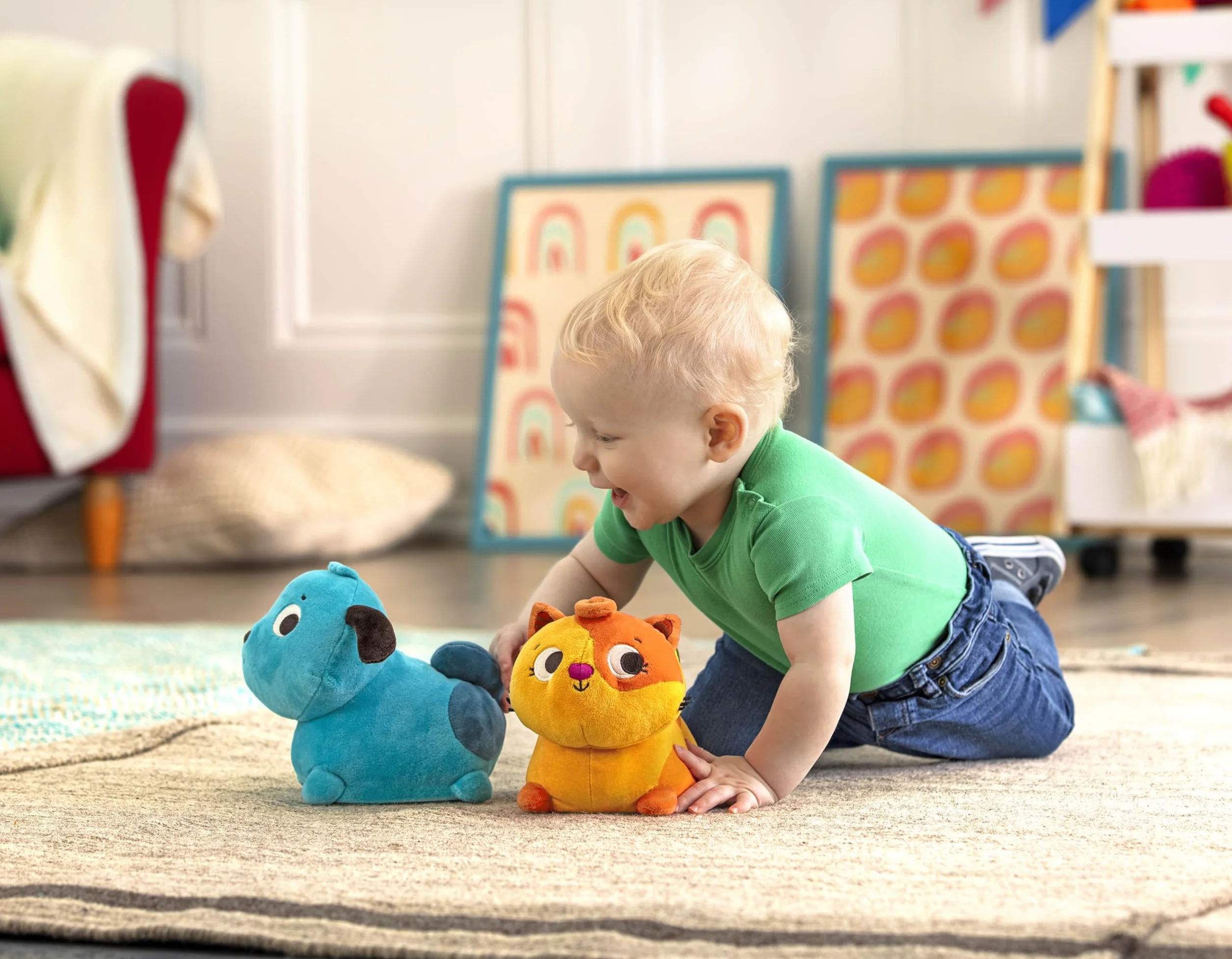 B. Toys Przytulanka Dźwiękowa Piesek, Niebieski, Od 12 Miesięcy