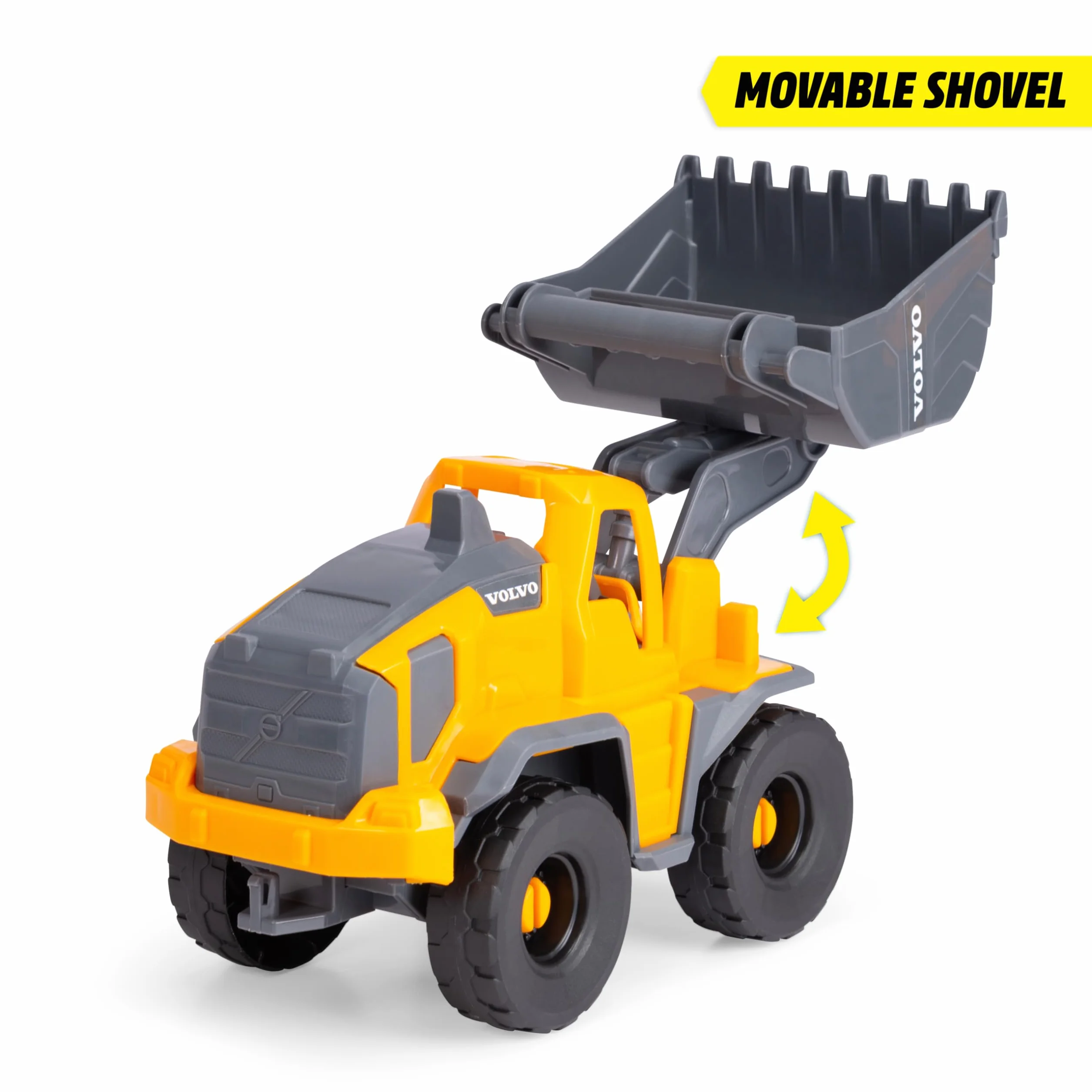 Dickie Toys - Volvo Tough Loader (26 cm) – koparka do zabawek dla dzieci od 3 lat z wolnym biegiem i ruchomą łopatą, nadaje się jako zabawka do piasku