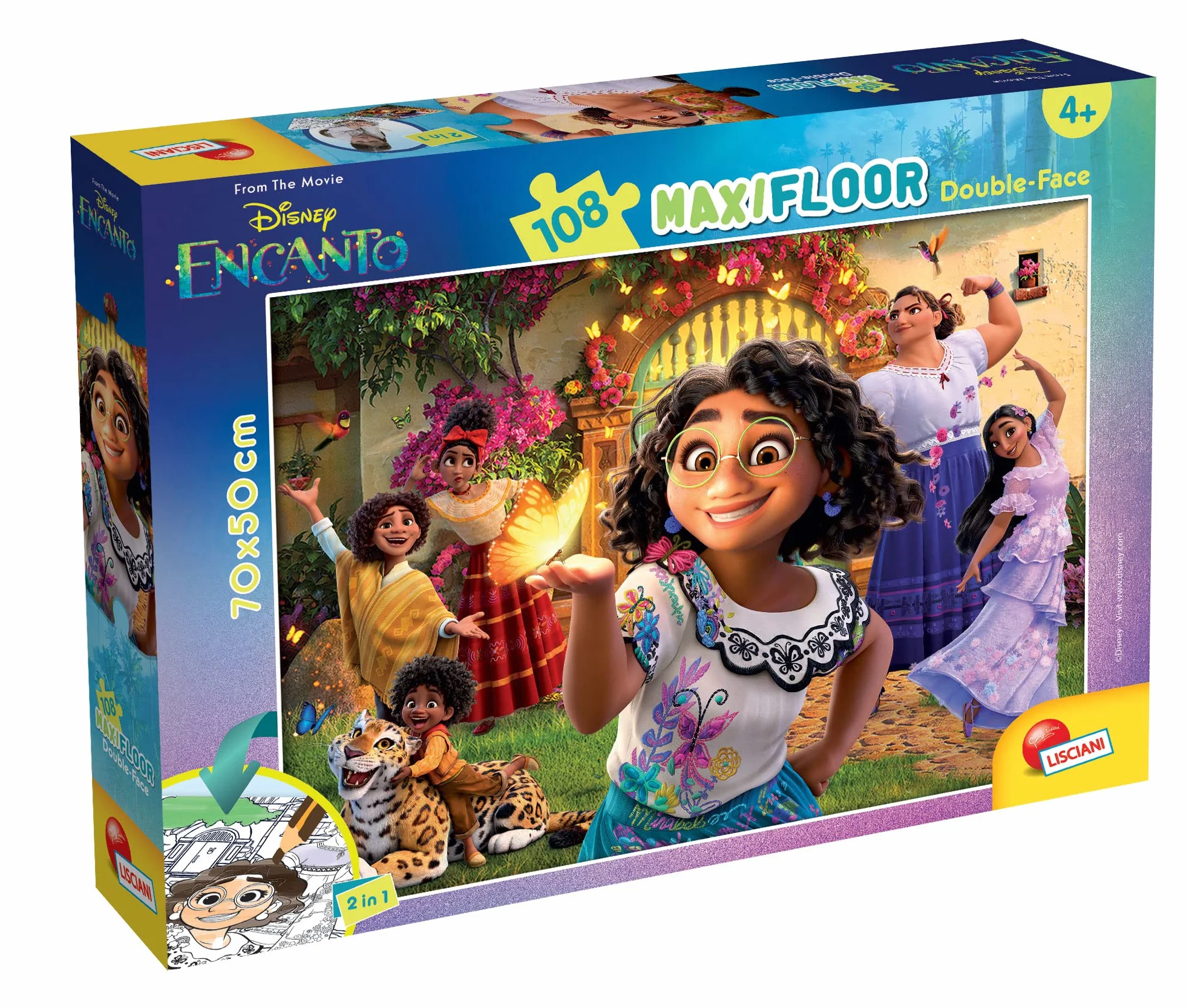LISCIANI 98187 Disney Puzzle DF Maxi Floor 108 Encanto, wielokolorowe