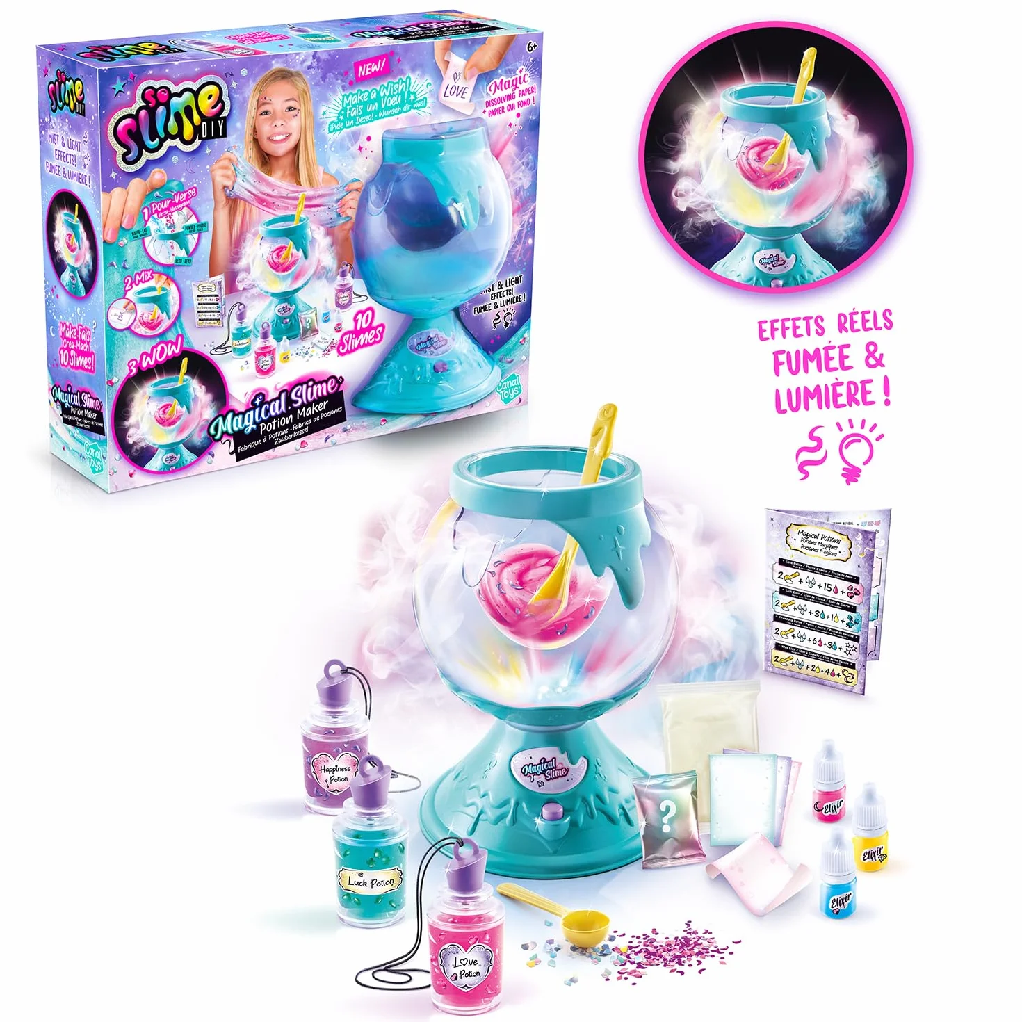Canal Toys - Magical Slime - Moja Fabryka Magicznych Eliksirów - Kocioł Slime DIY - Od 6 lat - SSC 196, Wielokolorowy, 34 x 14 x 27,5 cm