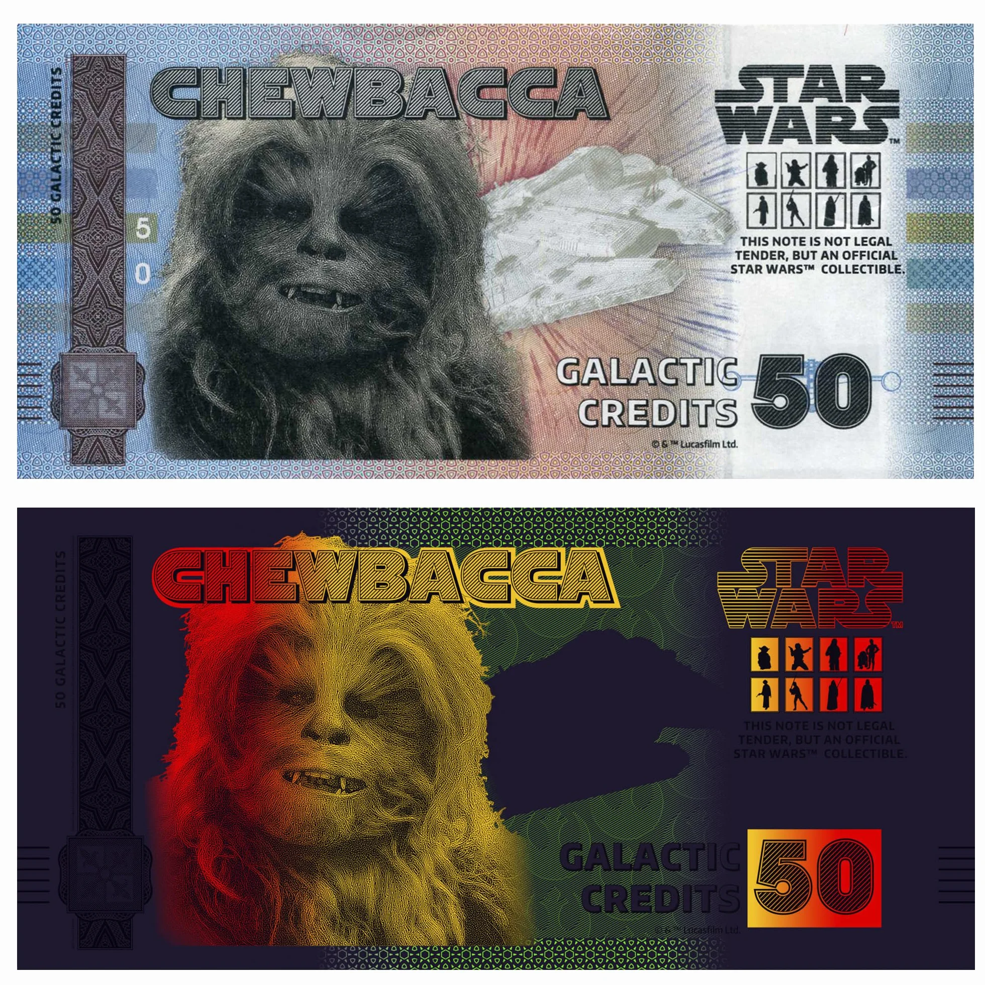 FANTASY CLUB | Bilet Star Wars Trilogy Original Chewbacca | Oficjalne towary | Edycja limitowana ze złotym hologramem i efektami UV