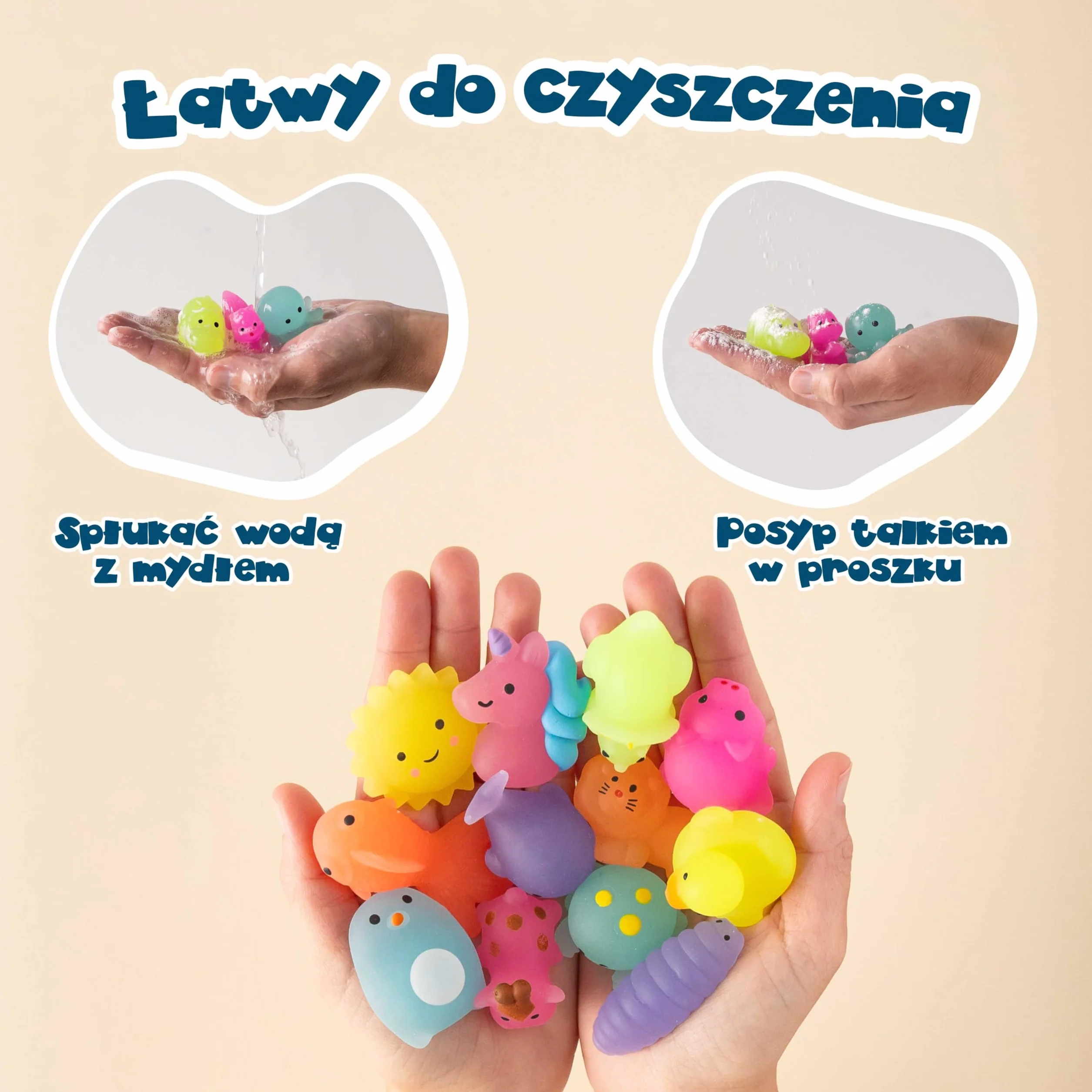 BONNYCO Zabawki Mochi Squishy do Toreb na Prezenty Pakiet 40. Upominki na Przyjęcia Świecą w Ciemności, Wypełniacze Torebek dla Dzieci Unisex. Zabawki Squishy Fidget, Wypełniacz Piniaty Kawaii
