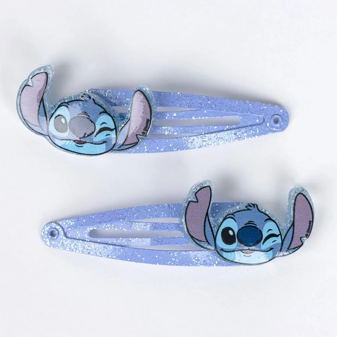 Stitch zestaw urody dla dzieci - 1 gumka do włosów, 2 spinki do włosów i 1 naszyjnik - klips do twarzy - oryginalny hiszpański produkt