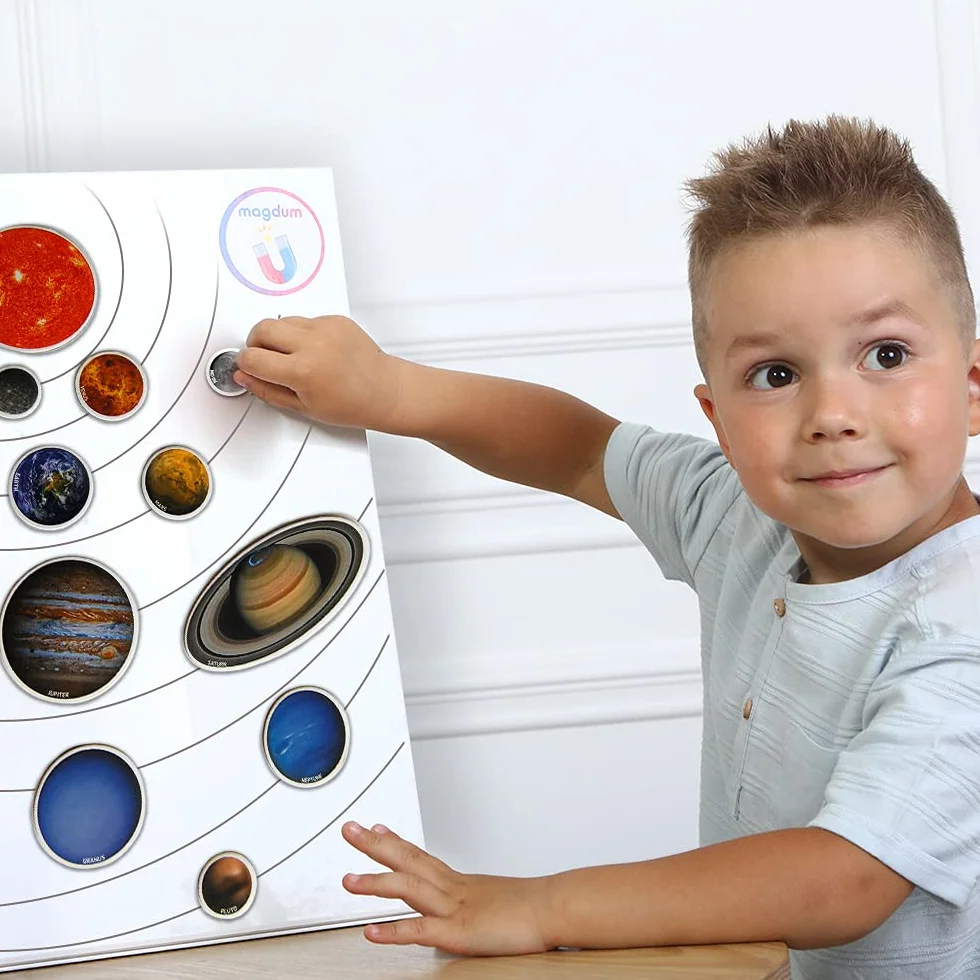 Magnesy na lodówkę dla dziecko z motywem kosmosu – 22 duże magnesy kosmiczne dla małych