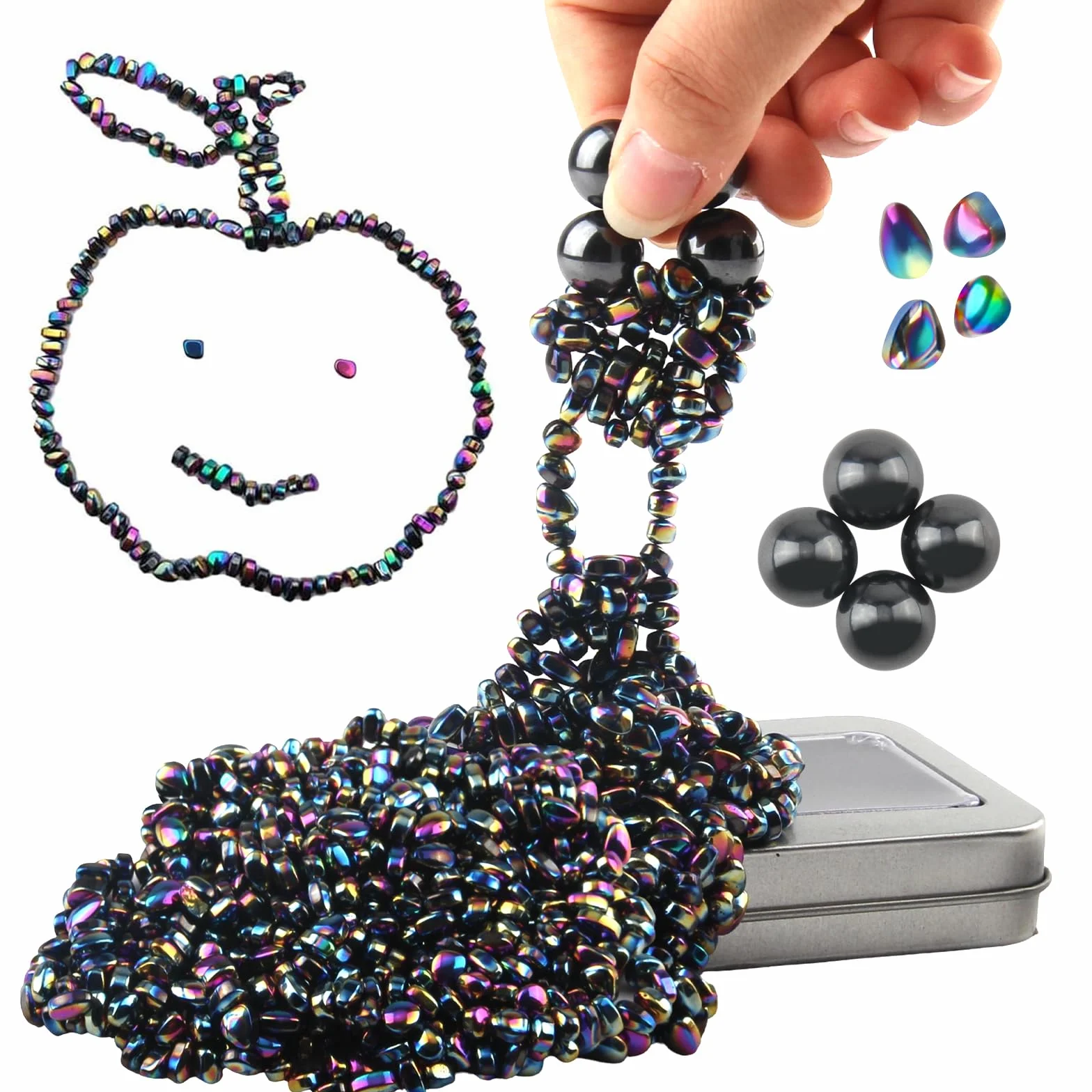 600+ magnesy kolorowe kamienie dekompresyjne magnetyczne kulki magnesy 4 duże kolorowe kulki magnetyczne z żelaznym pudełkiem kamienie magnetyczne na lęk hobby nowości prezenty