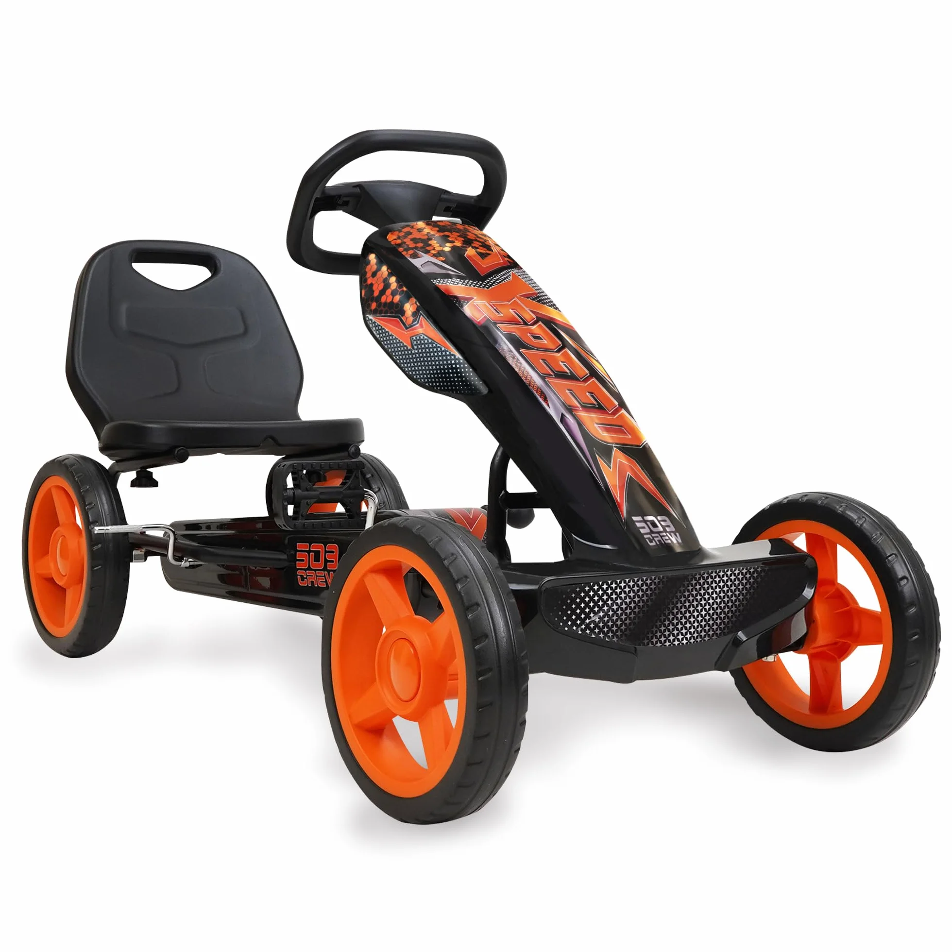 Crew XSpeed gokart pomarańczowy 4-szprychowe koła Ø 25 cm hamulec ręczny od 4 lat