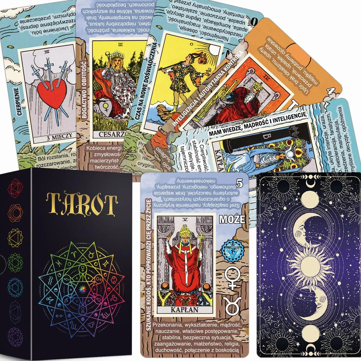 Karty Tarota dla początkujących - Łatwy Tarot, nauka i szybka interpretacja talii ze znaczeniami po polsku