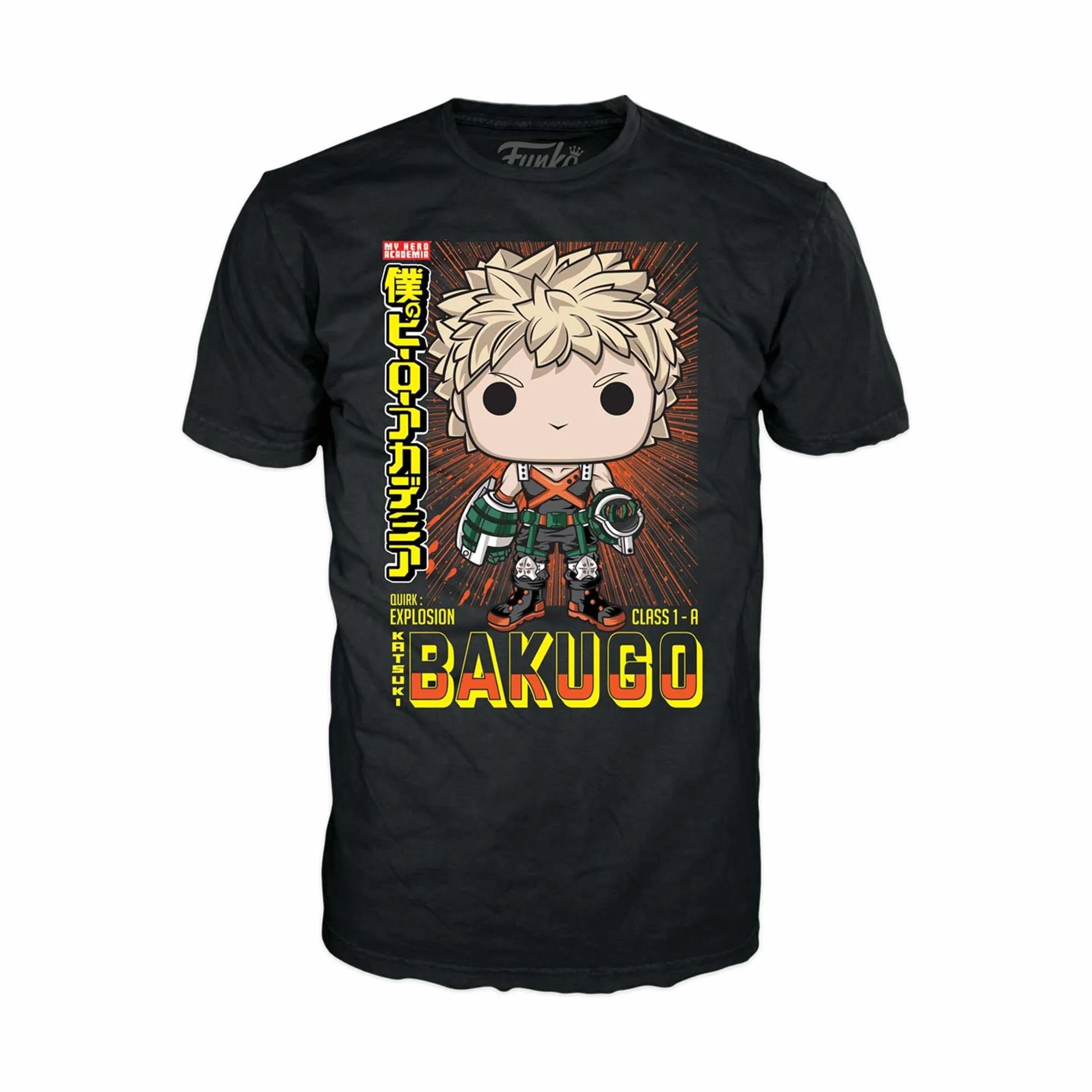Funko Pop! & Tees (Adult): My Hero Academia - Katsuki Bakugo (Metallic) (Special Edition) Vinyl Figure & T-Shirt (L)
