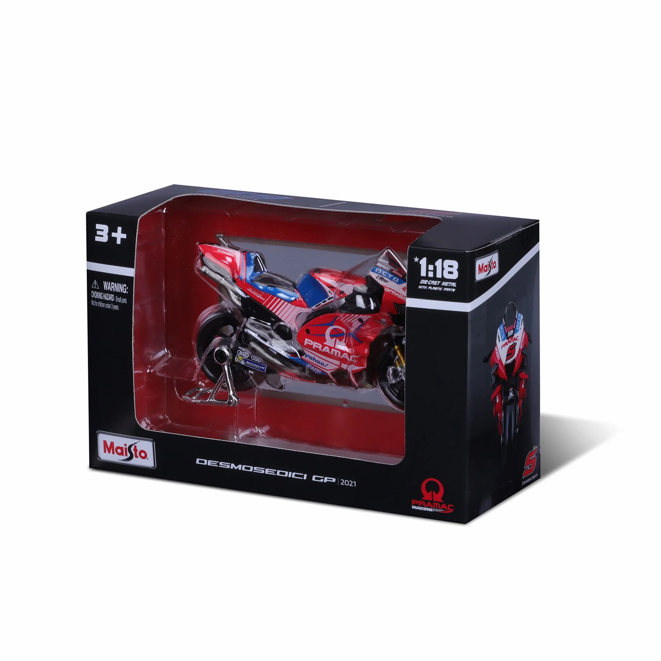 Maisto - Ducati Pramac #5 Johann Zarco - Moto GP Racing - Nowość FA 2022 - Miniaturowy dla dzieci - Skala 1/18