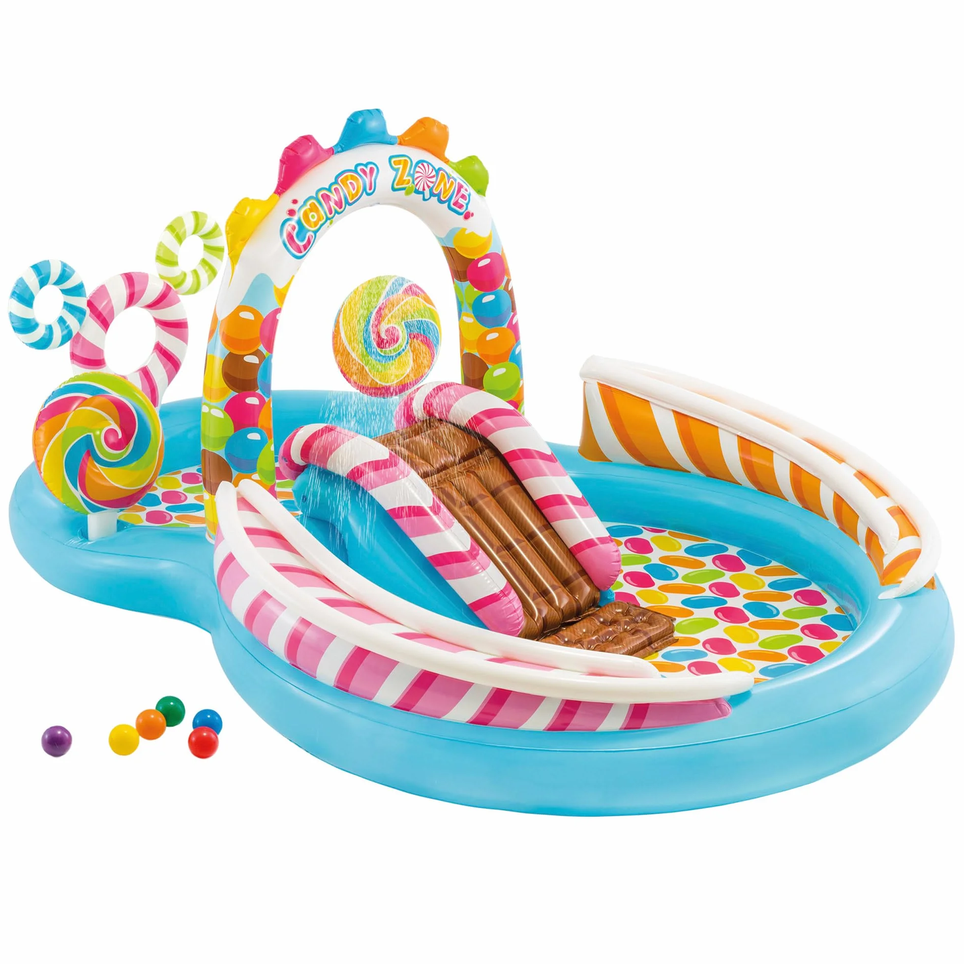 Intex Candy Zone Zjeżdżalnia Wodna, Wielokolorowy, 6,5 cm,57149NP