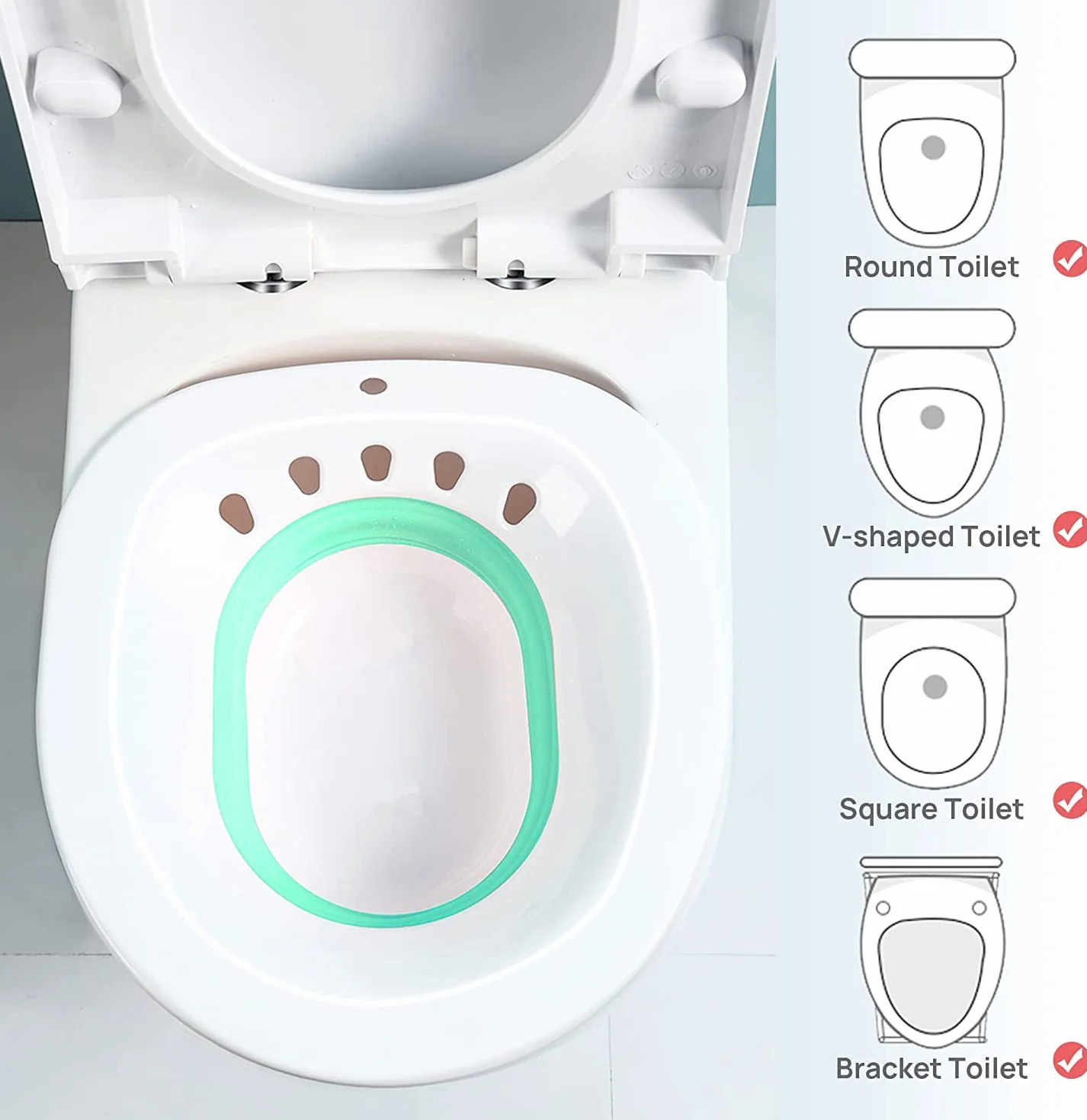 Bidet, miska bidetowa, składana miska bidetowa, wanna do kąpieli siedzącej, kąpiele siedzące, kąpiel siedząca, wkładka bidetowa, wkładka toaletowa (zielona)