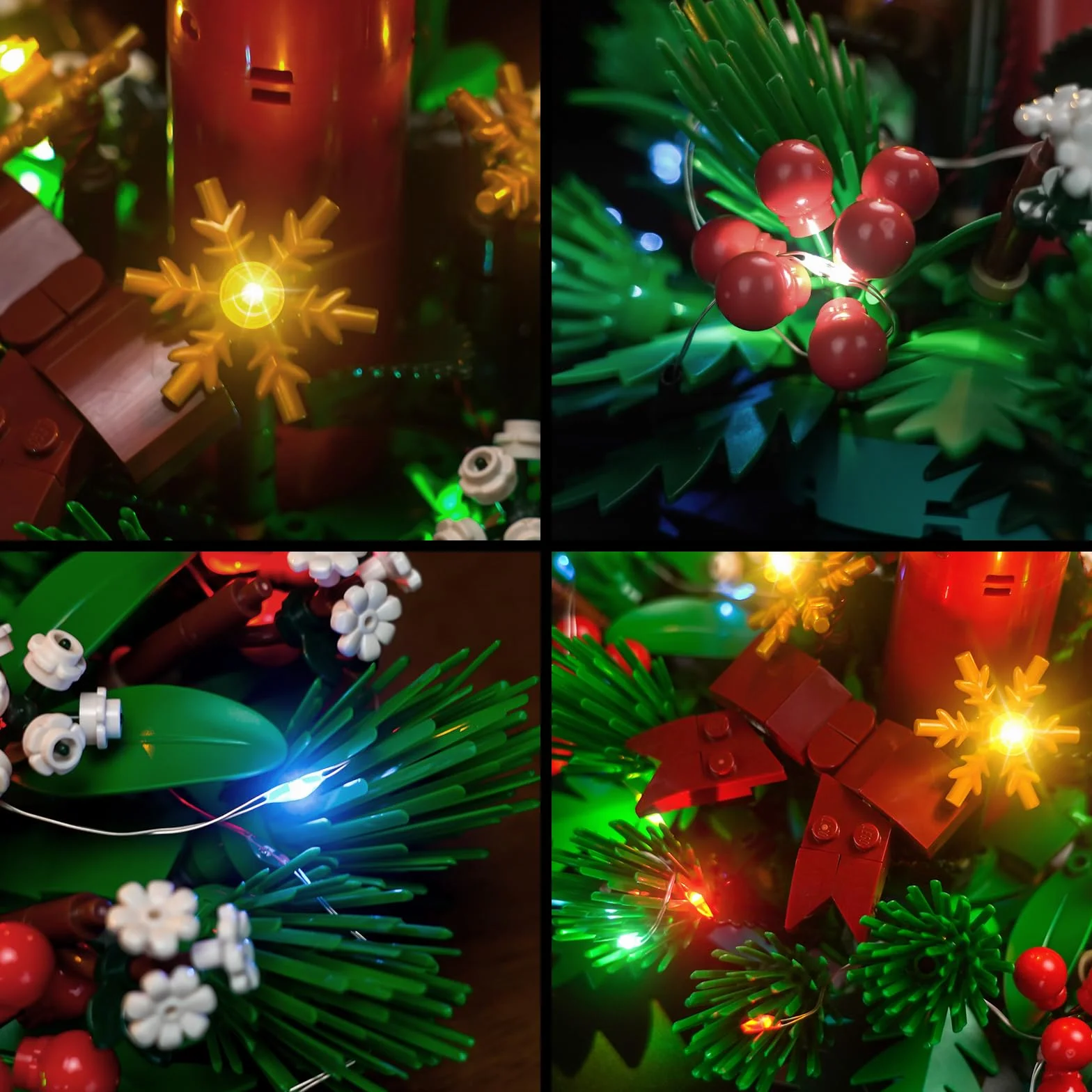 Zestaw świateł LED kompatybilny z Lego Christmas Table Decoration (nie jest to model), zestaw oświetleniowy kompatybilny z 40743 Christmas Table Decoration, kreatywna zabawka