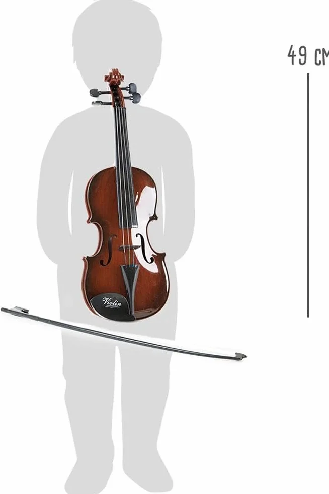 small foot Skrzypce "Classic" z tworzywa sztucznego, o wyglądzie drewna, w zestawie czarny łuk, instrument muzyczny od 4 lat, 7027