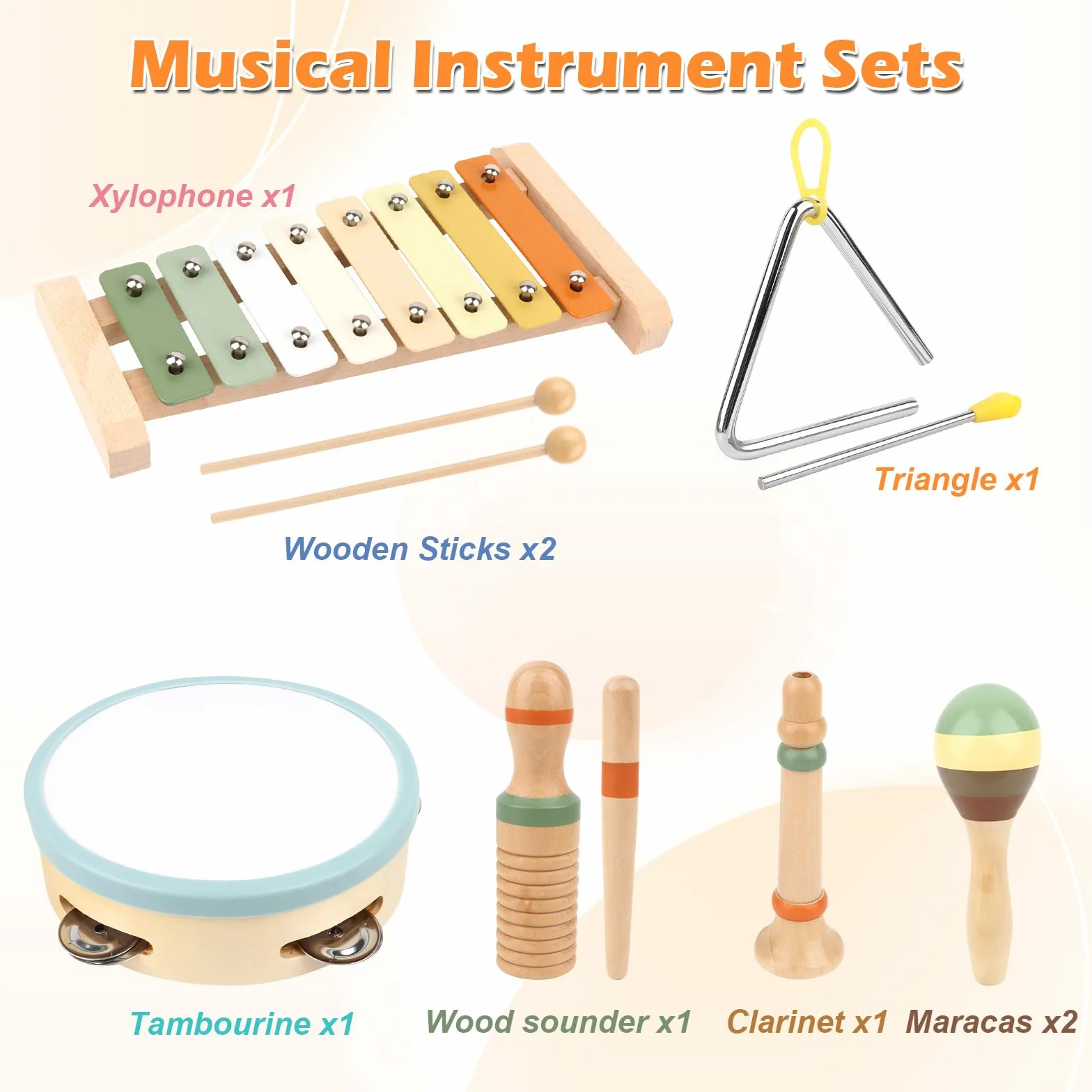 Instrumenty muzyczne dla dzieci od 3 lat, drewniana zabawka dla niemowląt, perkusja dla dzieci, drewniana zabawka bębna ksylofonów dla dzieci, zabawka muzyczna z torbą do przechowywania dla chłopców i