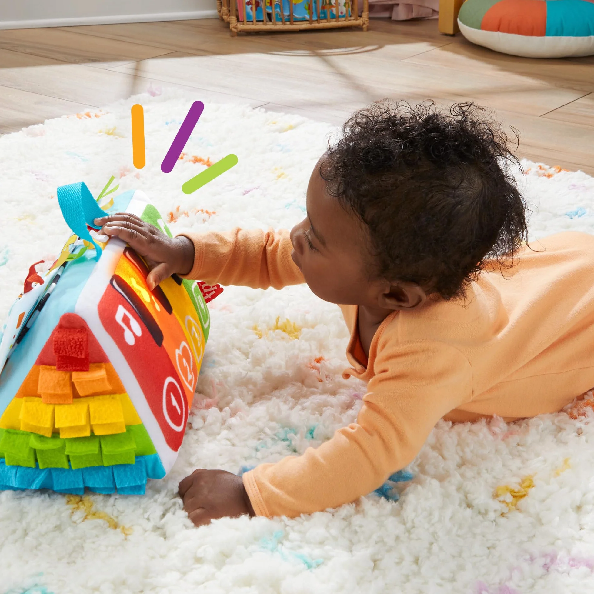 Fisher-Price Miękkie pianinko Baw się i kop HND54 Zabawka ze światełkami i muzyką dla niemowląt