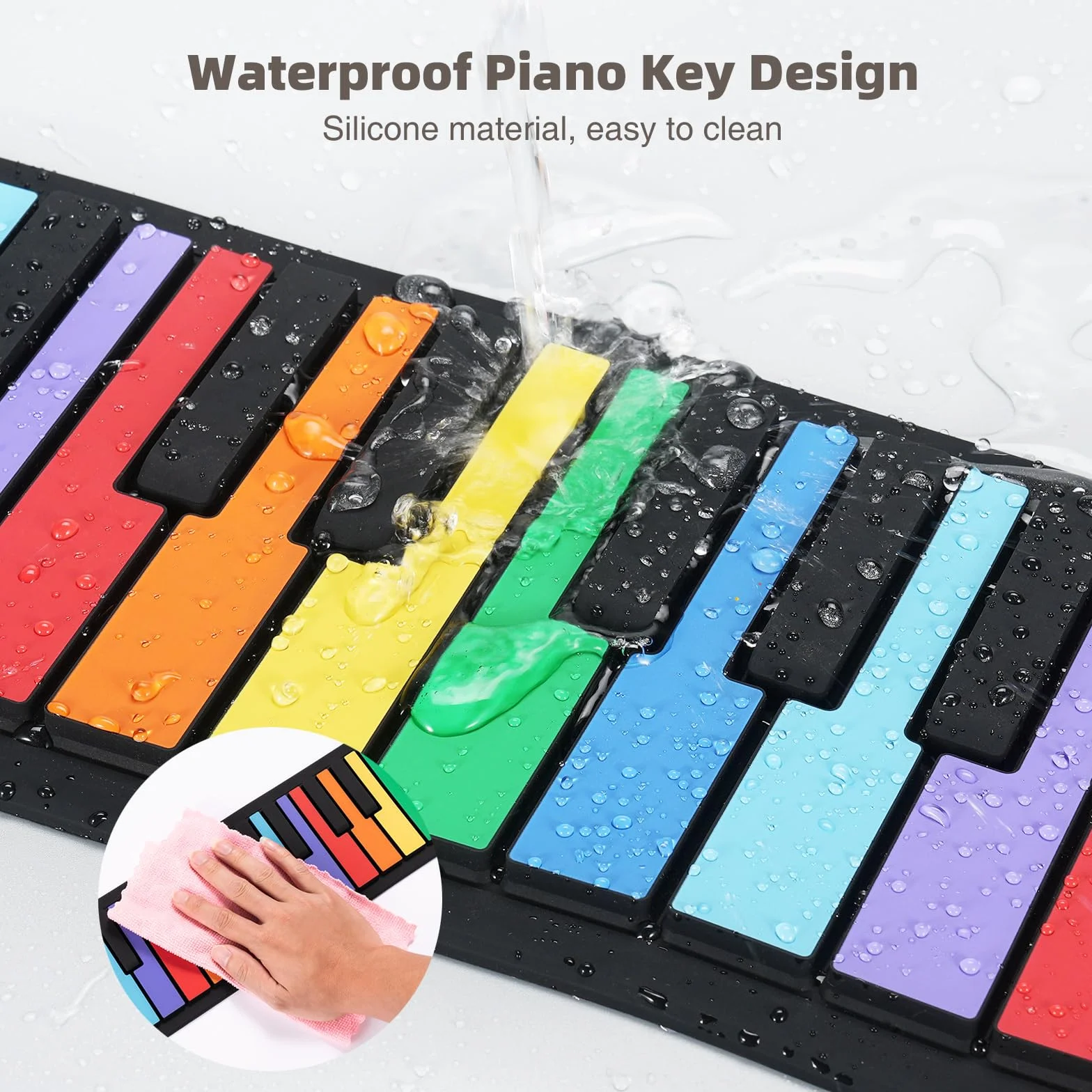 POGOLAB Składane pianino 49 klawiszy elektroniczne keyboard dla dzieci początkujących