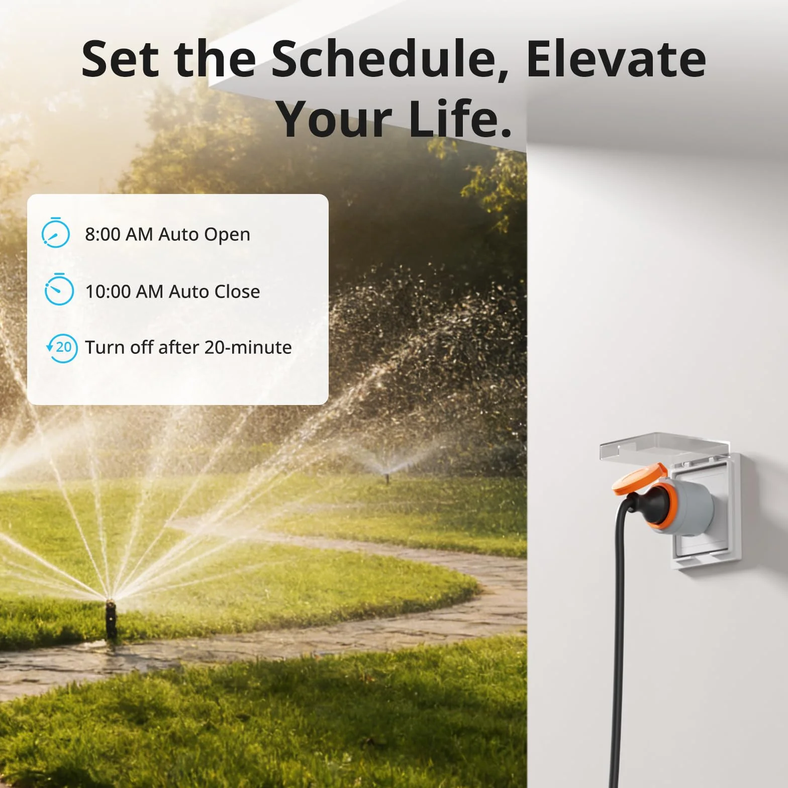 SONOFF S61s Outdoor (Schuko) – Inteligentne gniazdko zewnętrzne, IP44, kompatybilne z Matter, Wi-Fi 2,4 GHz, 16 A, 3840 W, monitorowanie energii, działa z Alexą, Google Home, Home Assistant