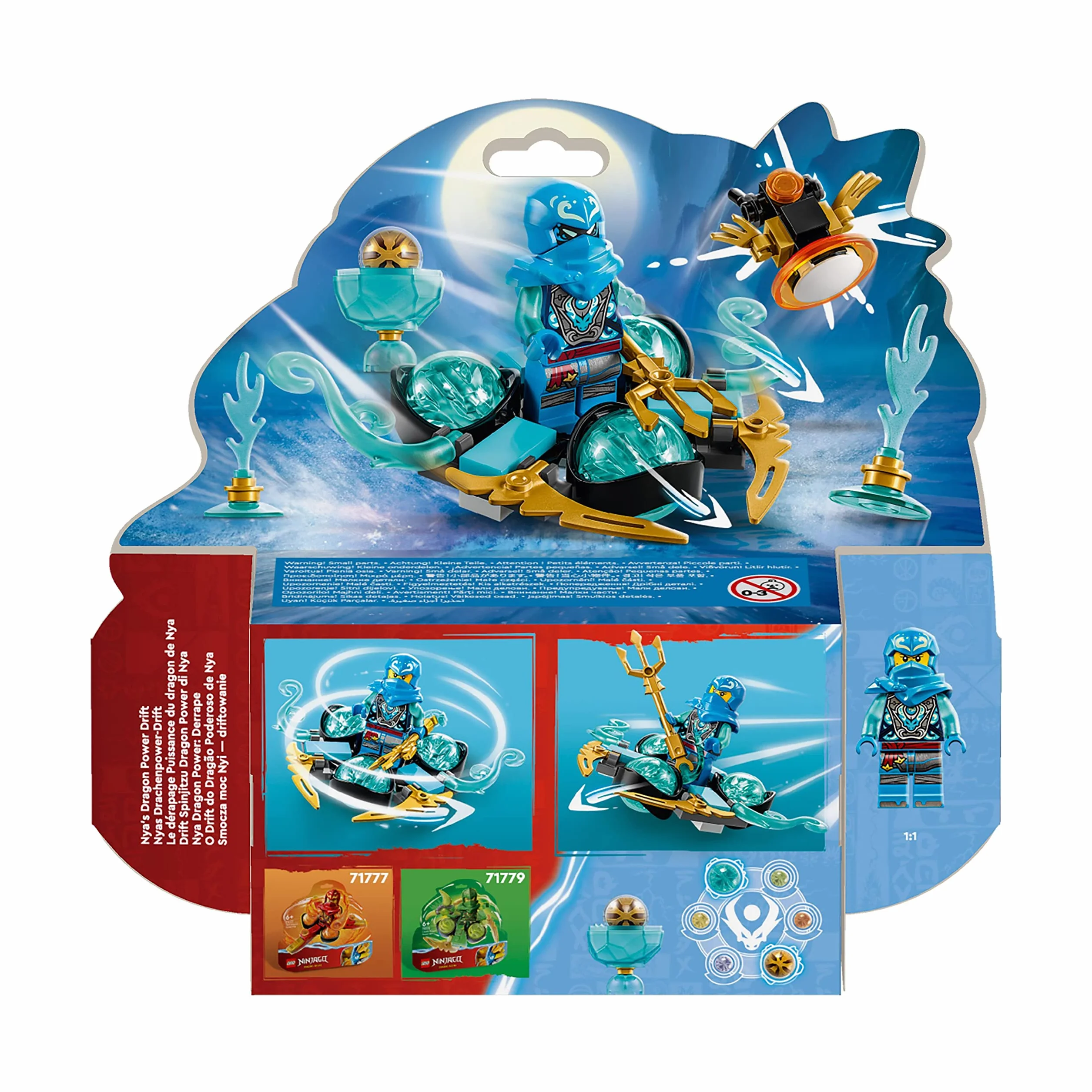 LEGO 71778 NINJAGO Smocza moc Nyi — driftowanie spinjitzu, zabawka kolekcjonerska ninja dla dzieci w wieku od 6 lat, wirujący zestaw z minifigurą Nyi do wykonywania sztuczek, pomysł na mały prezent