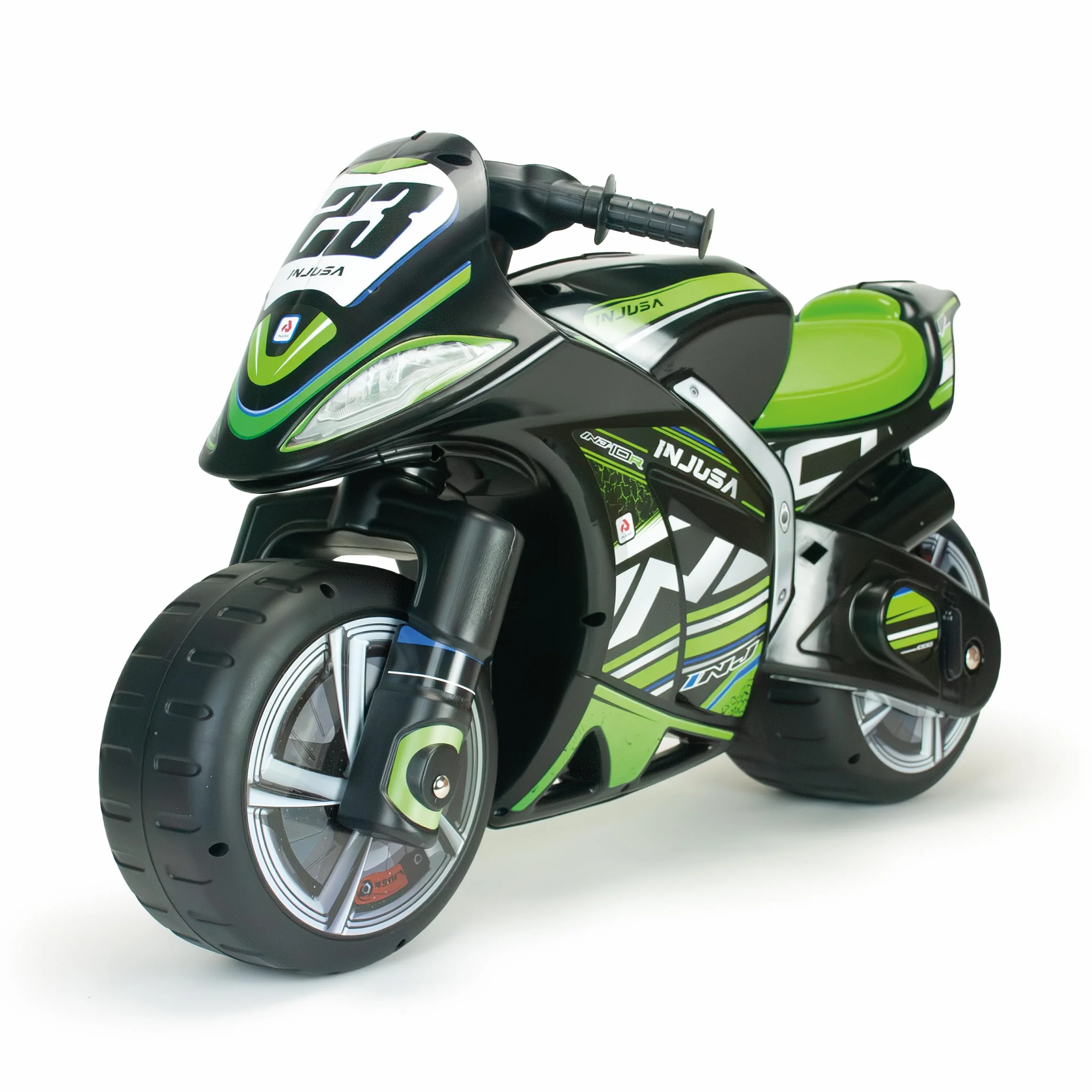 Jeździk Motocyklowy Dla Dzieci Winner XL – Czarny Motorek Biegowy Dla Dzieci Od 4 Do 7 Lat – Stabilny, Sportowy i Bezpieczny – Wyprodukowano w Hiszpanii - INJUSA