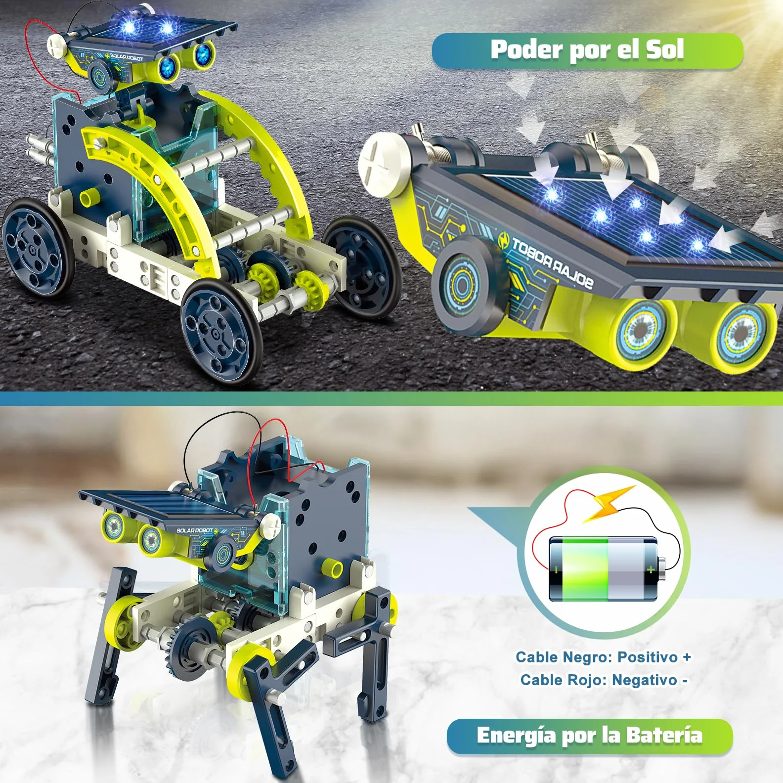 STEM 12 w 1 Solar Robot Toys for Kids, 190 Piece Solar Power Robot Kit, Science Educational Building Kit Toys, DIY Assembly Experiment Kits for 8 9 10 11 12 13-letni chłopcy Dziewczęta