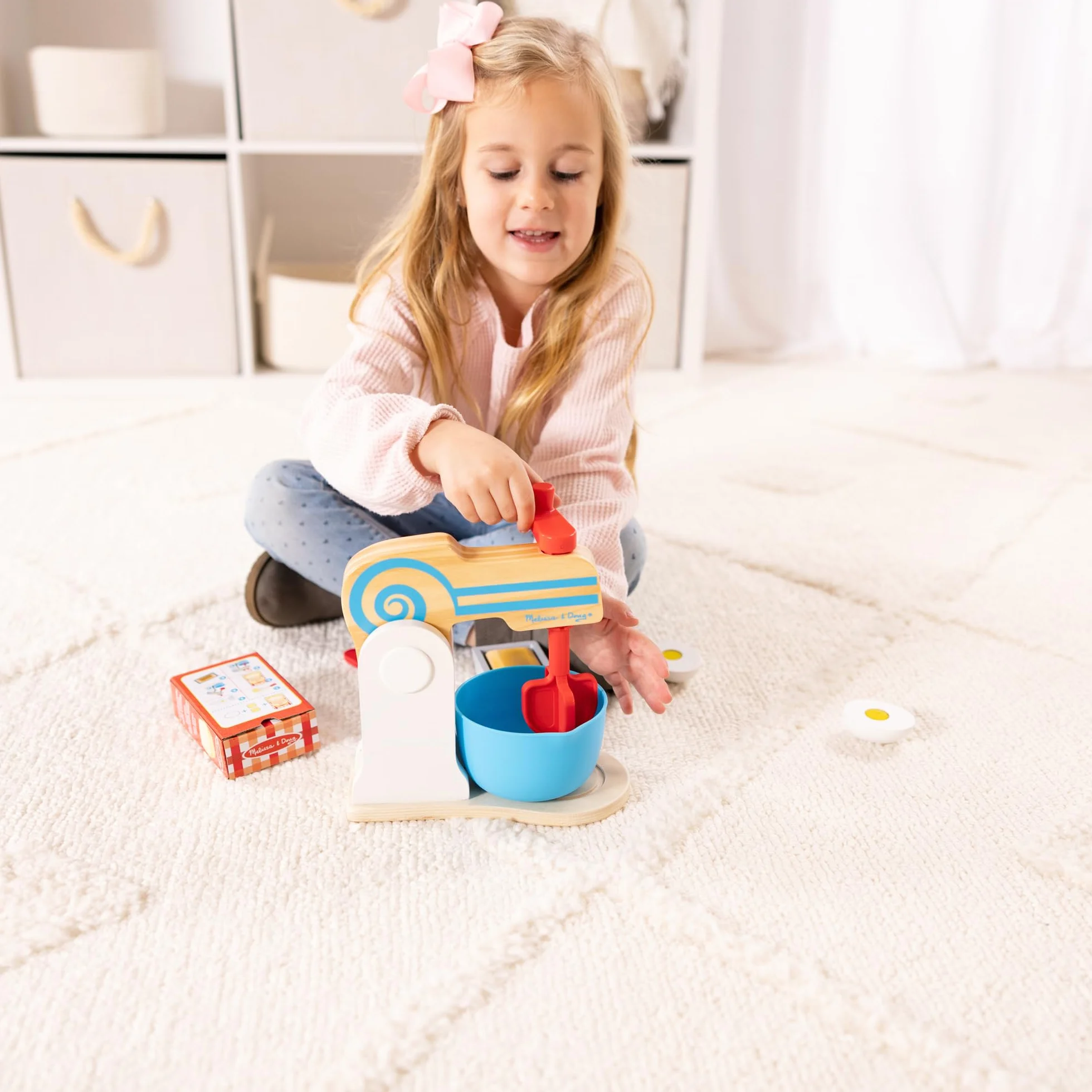 Melissa & Doug Drewniany Zestaw Mikserów do Robienia Ciasta Zabawka dla Dzieci 3+