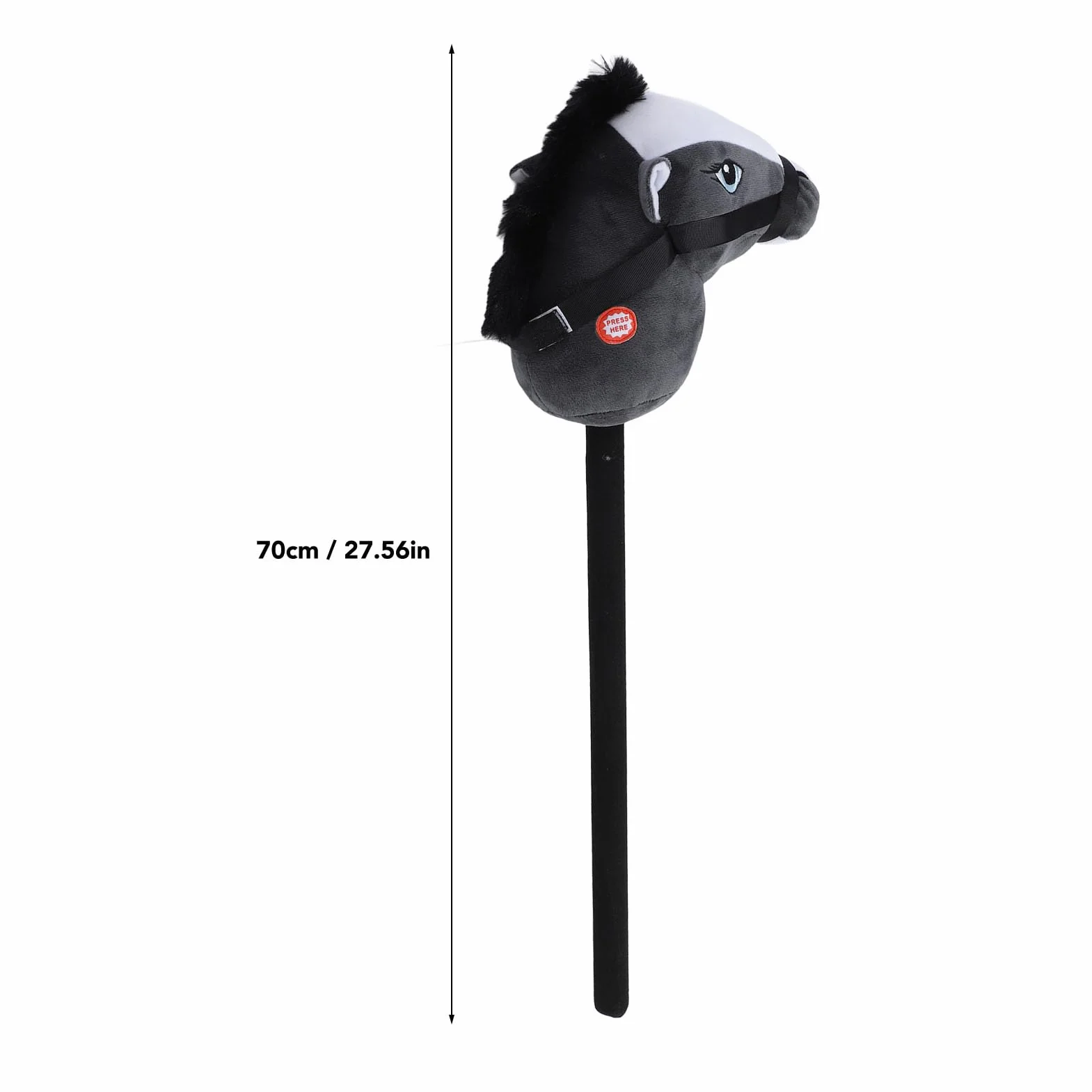 Konik Hobbystyczny, Zabawka na Patyku, Plusz i Kreskówka z PVC, Symulowany Ręcznie Wykonany koń Hobbystyczny dla Dzieci do Zabawy na świeżym Powietrzu (BLACK)