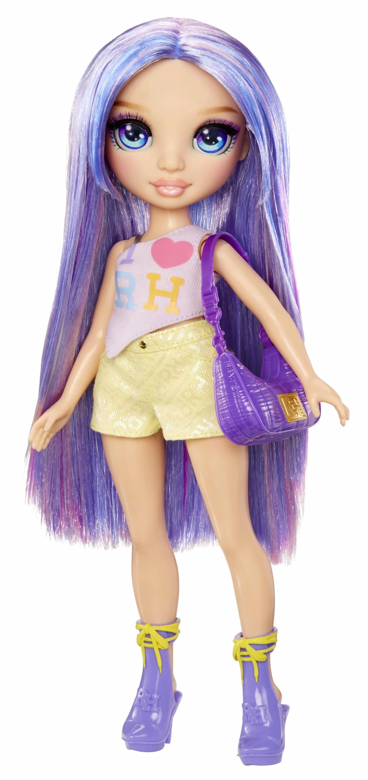 Rainbow High My Fashion Style Doll – Violet, 28 cm Fioletowa Modna Lalka z Wyrazistą Stylizacją i Modną Torebką. Do Zabawy, Pozowania i Kolekcjonowania. Dla Dzieci w Wieku od 4 do 12+ Lat