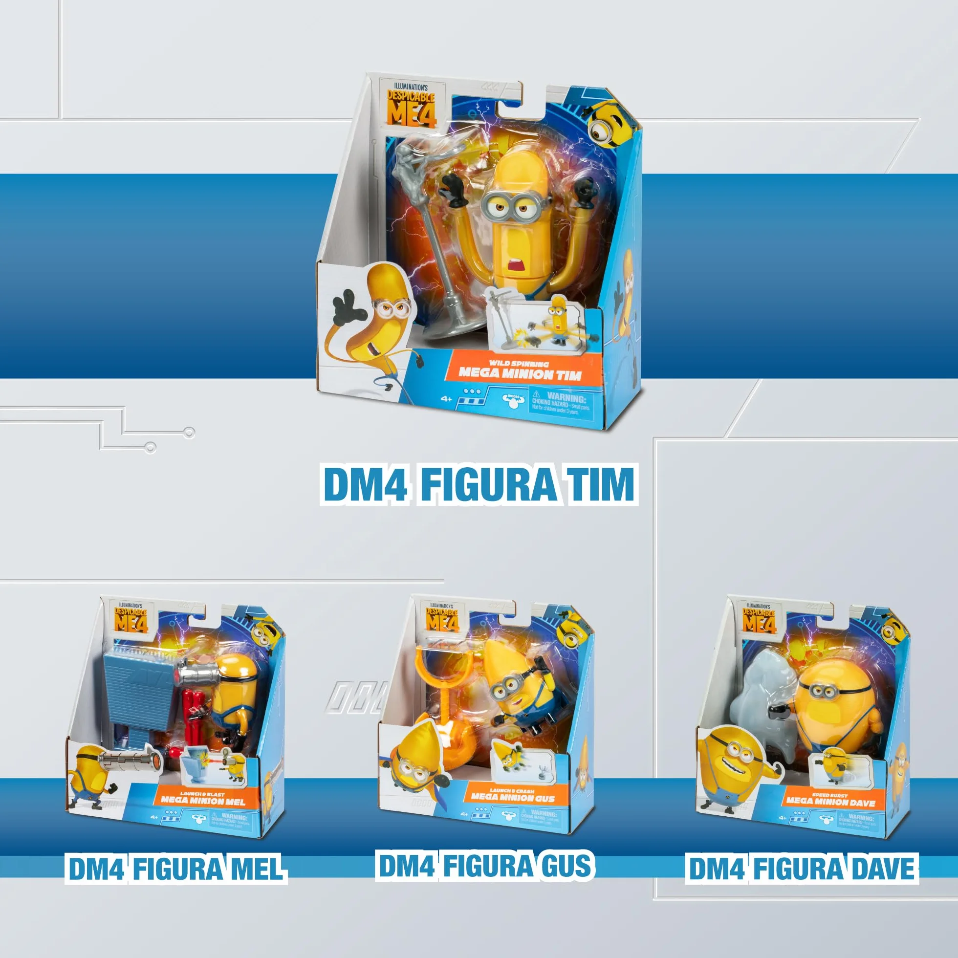 DM4 Despicable Me 4, figurka Minion Tim, figurka akcji, w tym unikalny dodatek mojego ulubionego złoczyńcy, rozmiar 10 cm, wiek 3 lat, gwiazda (MN403200)