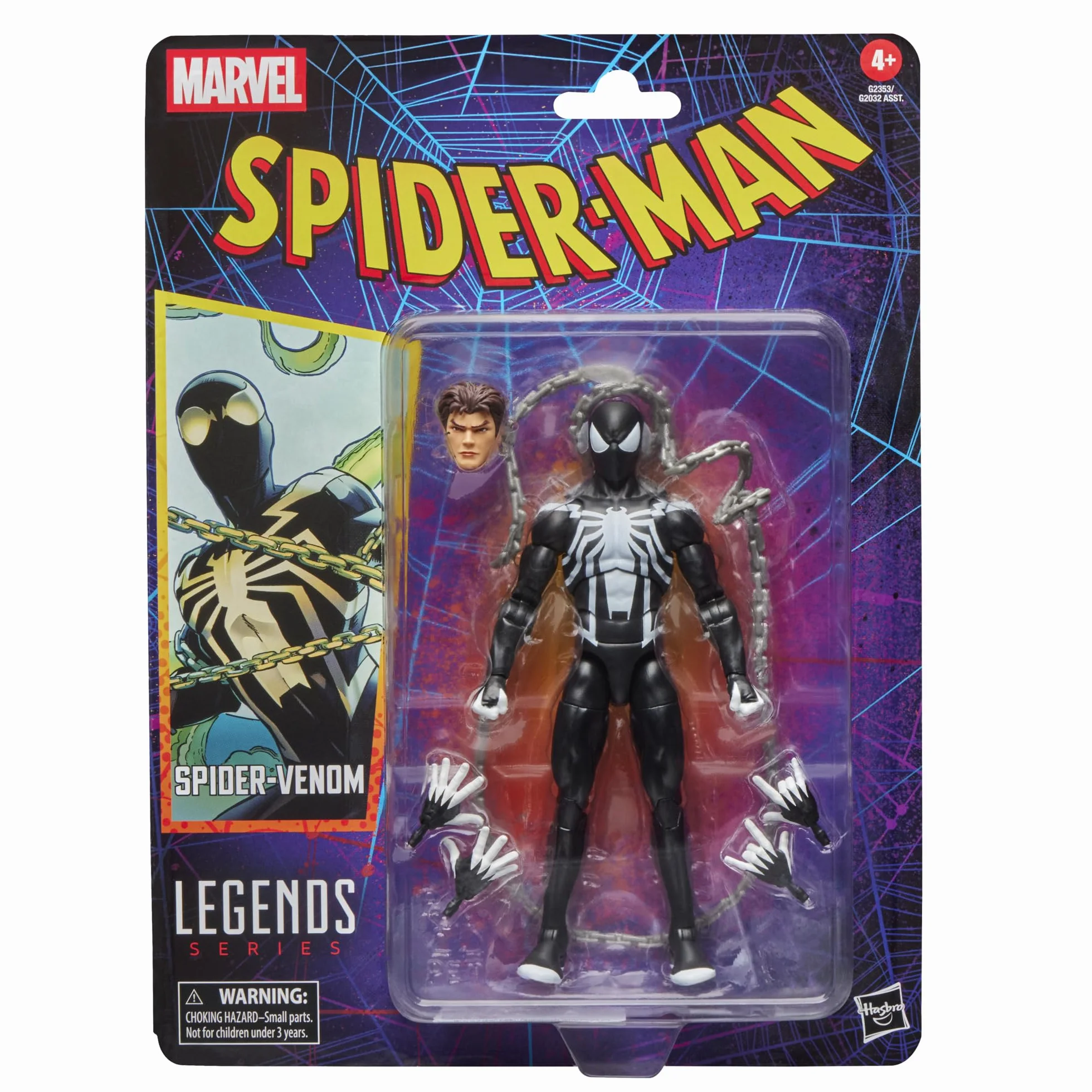 Spider-Venom z serii Marvel Legends, 15-centymetrowa figurka kolekcjonerska z komiksów o Spider-Manie z kartą retro