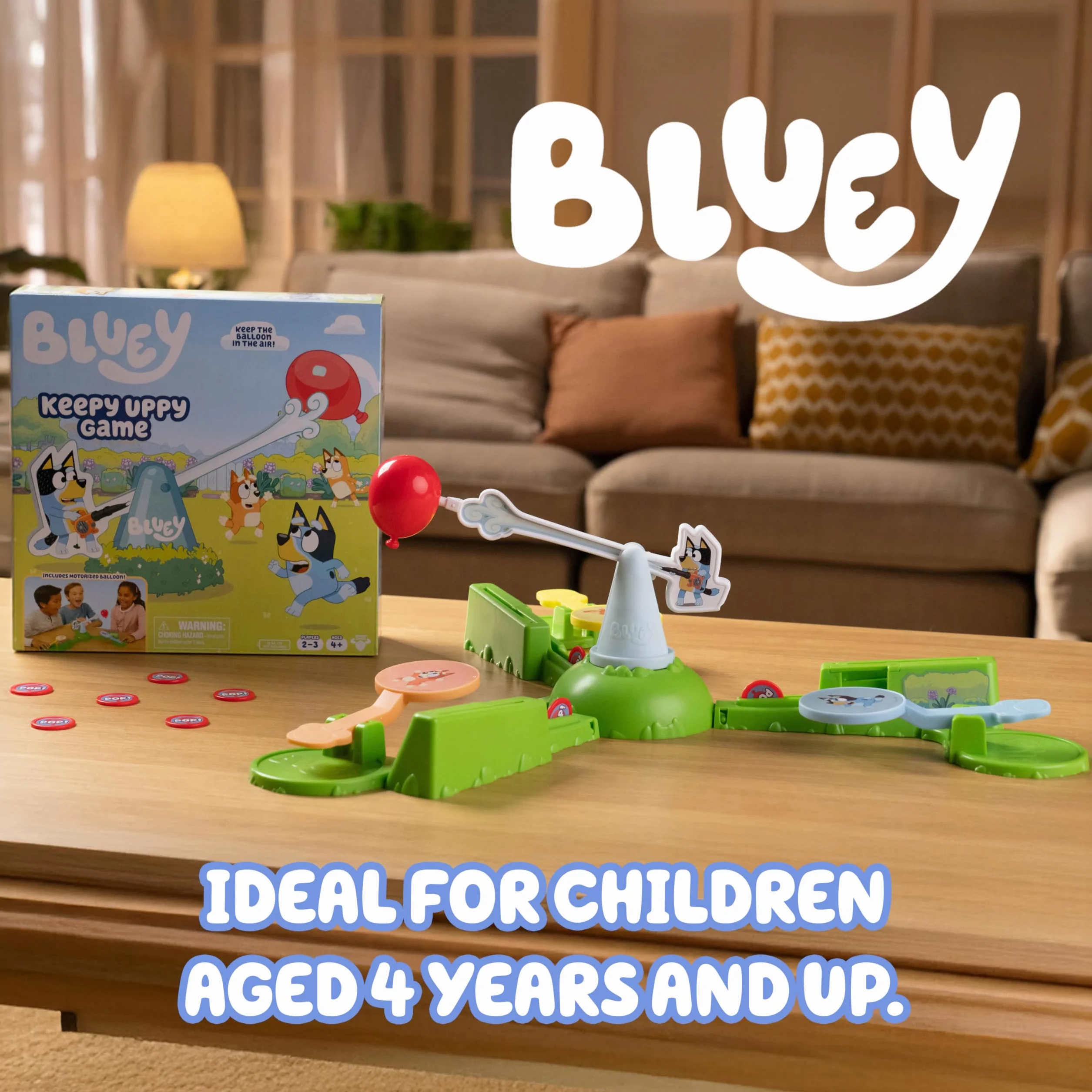 BlueY Gra pozostaje w powietrzu, pomagając, Bingo i Chilli, aby utrzymać elektroniczną obrotową piłkę w powietrzu za pomocą kontrolerów postaci. dla 2-3 graczy. Od 4 lat