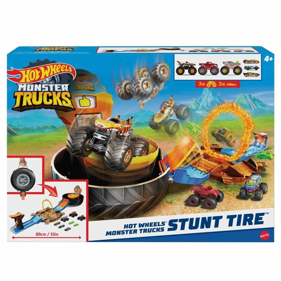 HOT WHEELS TOTAL HHY74 Hot Wheels Monster Trucks zestaw do gry w opony, wielokolorowy