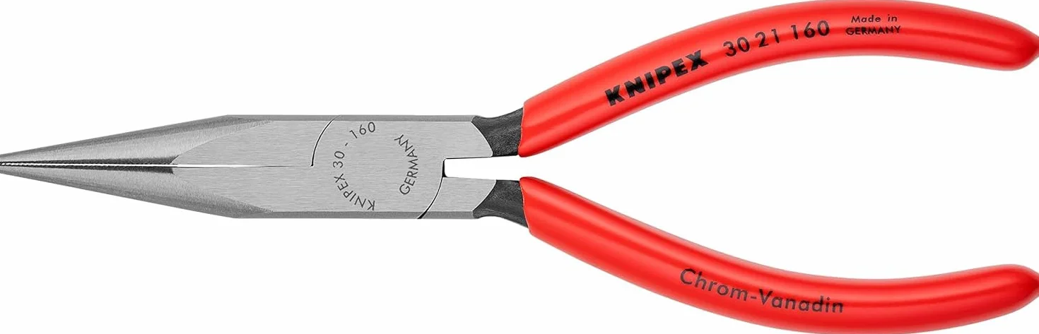 KNIPEX Szczypce płaskie wydłużone z tworzywa sztucznego, powlekane 160 mm, 30 21 160