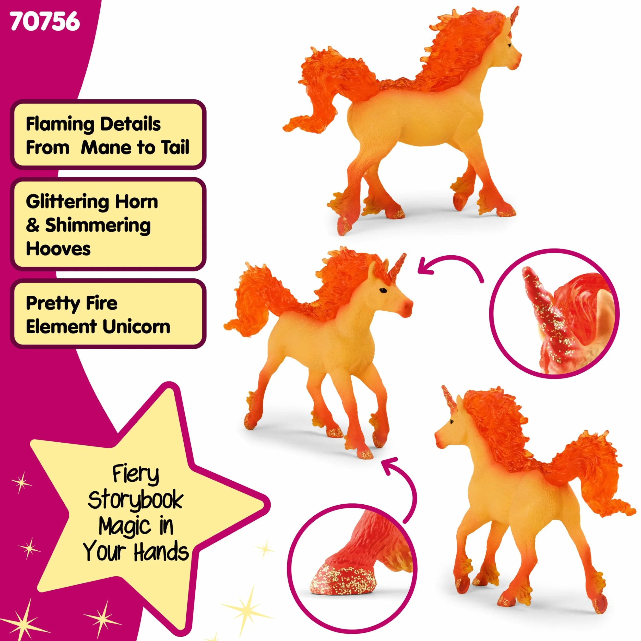 schleich BAYALA | Elementa Ognisty ogier jednorożca 70756 | Fantastyczna figurka kolekcjonerska | Prezent dla dziewczynek i chłopców | Od 5 lat | 15 × 4 × 11 cm
