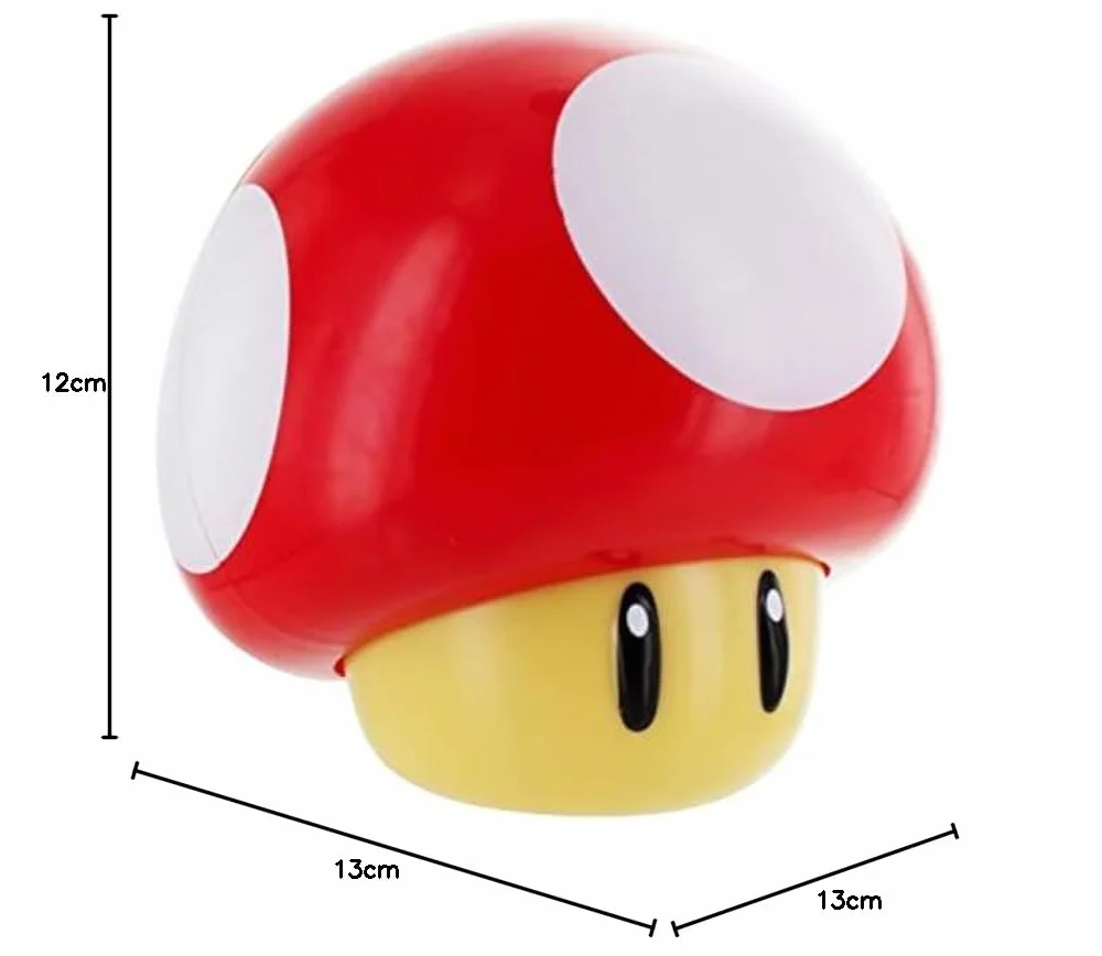 Super Mario Brothers Mushroom lampka na figurę, oficjalnie licencjonowany produkt filmowy kolekcjonerski z dźwiękiem, prezent dla chłopców, akcesoria do pokoju dziecięcego