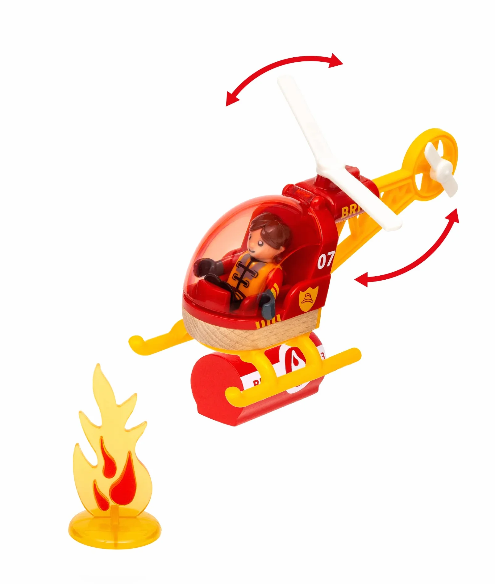 BRIO World 36025 Deluxe Zestaw Policji i Straży Pożarnej - duży zestaw ratowników z posterunkiem policji, pociągiem strażackim, śmigłowcem strażackim i karetką pogotowia - zalecany dla dzieci w wieku 3 lat i starszych