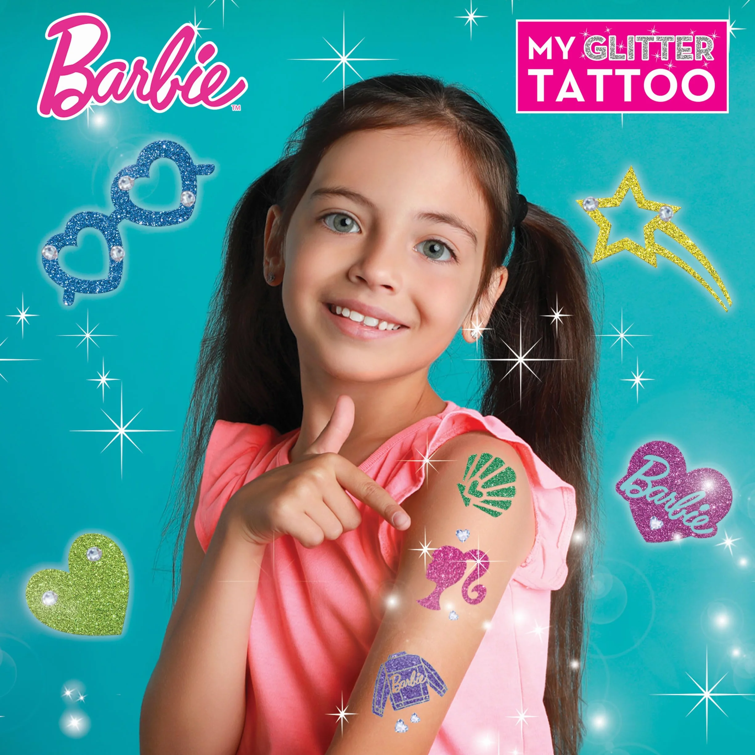 Lisciani Gry - Barbie My Glitter Tattoo, Kwiatowy Kolor Meine Scientillant-Tatuaggi, S, 100958