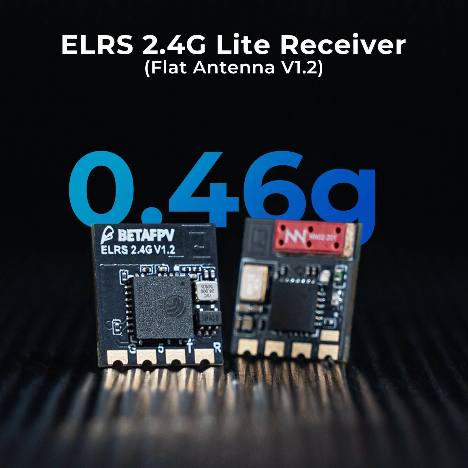 BETAFPV ExpressLRS Lite Receiver with Flat SMD Ceramic Antenna High Refresh Rate Long Range Performance Compatible for 65/75/85mm FPV Racing Whoop Drone V1.2