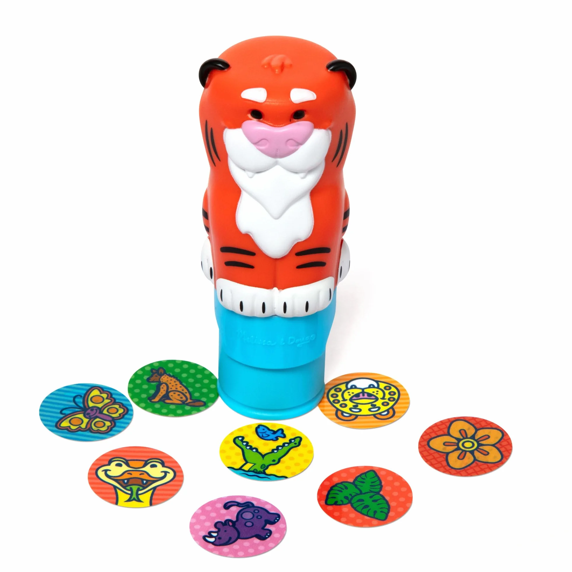 Melissa & Doug Naklejka Wow! Tygrys Bundle: 24-stronicowa podkładka aktywności, stempel naklejki, 500 naklejek, sztuka i rzemiosło Fidget Toy kolekcjonerska postać